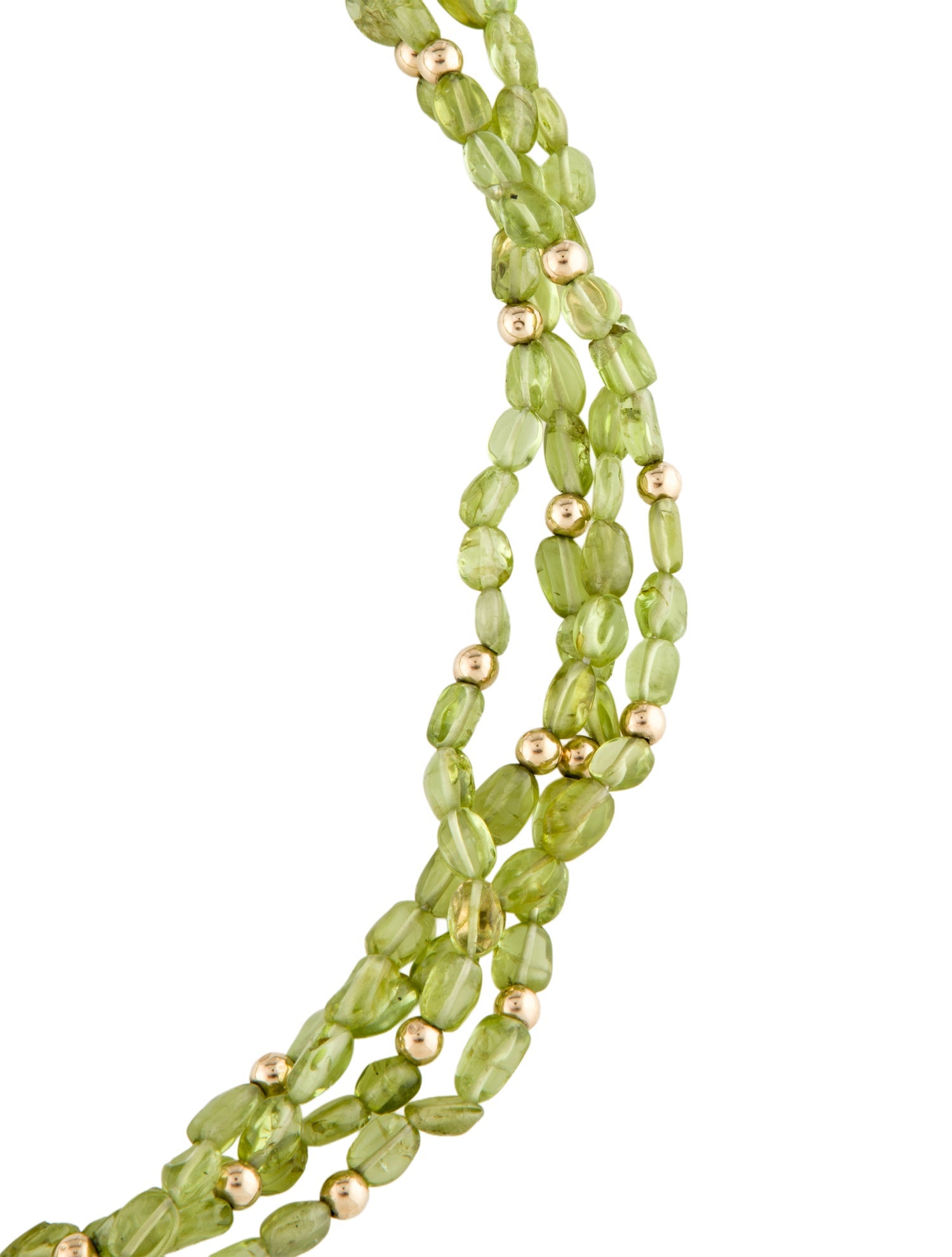 Necklace 14K Peridot Multi-Strand Toggle