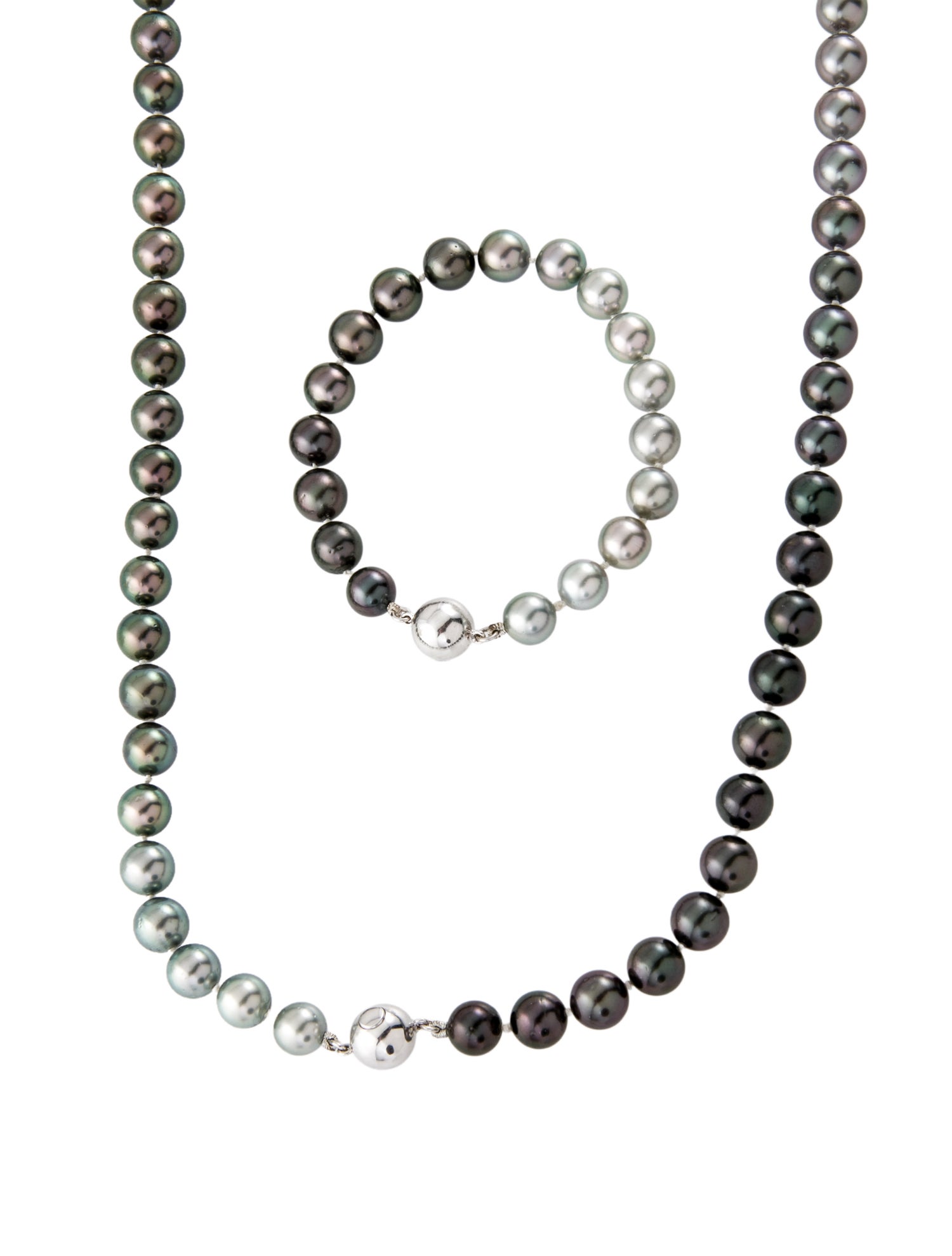 Necklace 18k Pearl Necklace & Bracelet Set