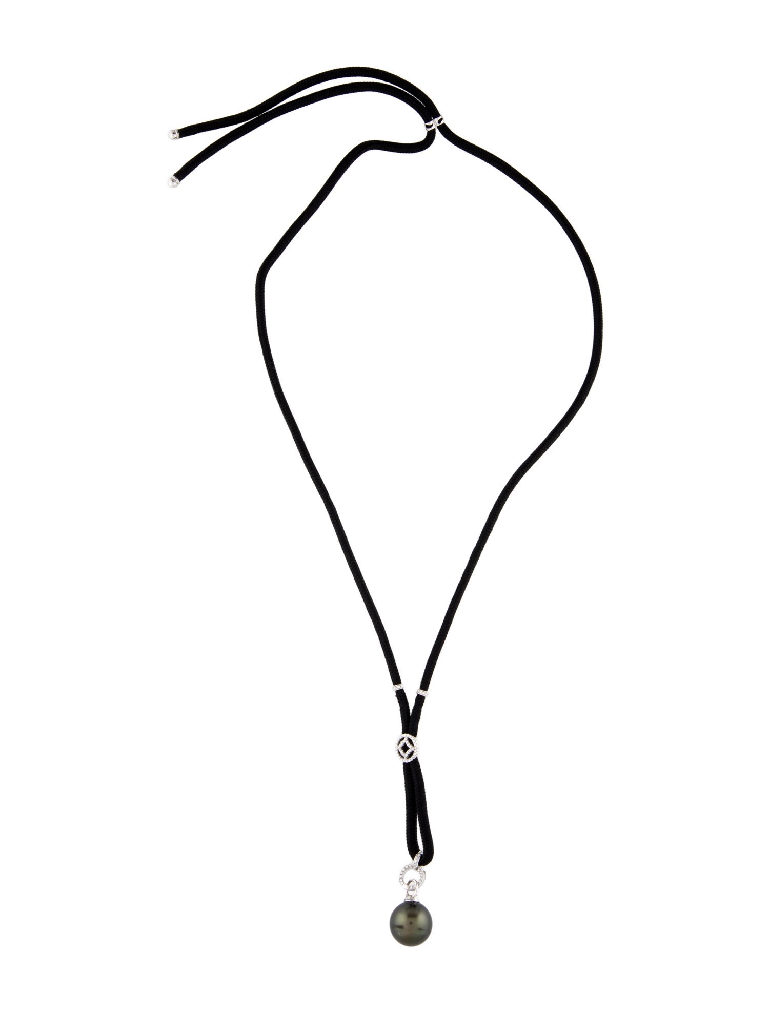 Necklace 18K Pearl & Diamond Bolo