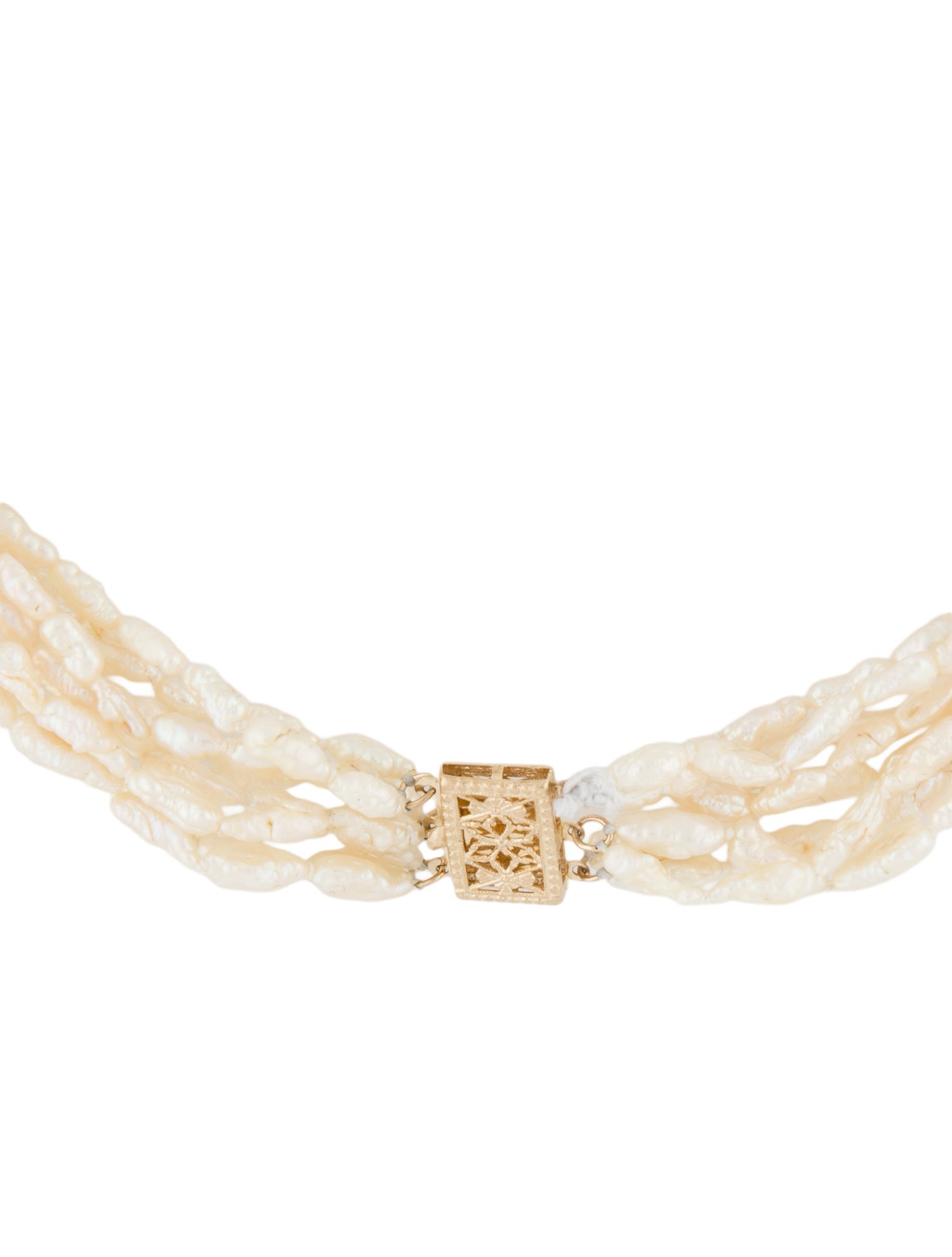 Necklace 14K Pearl Multistrand Bead
