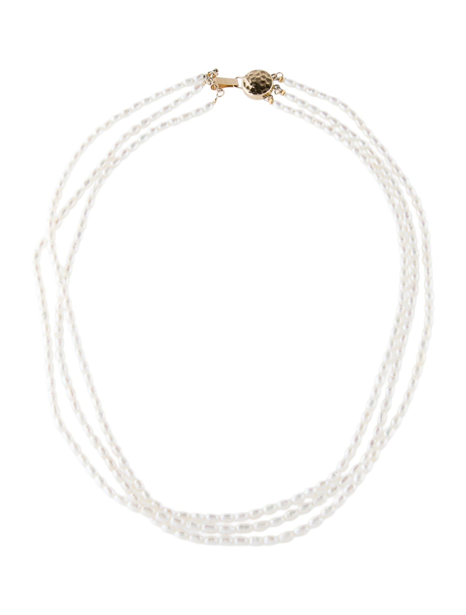 Necklace 14K Pearl Multistrand Collar