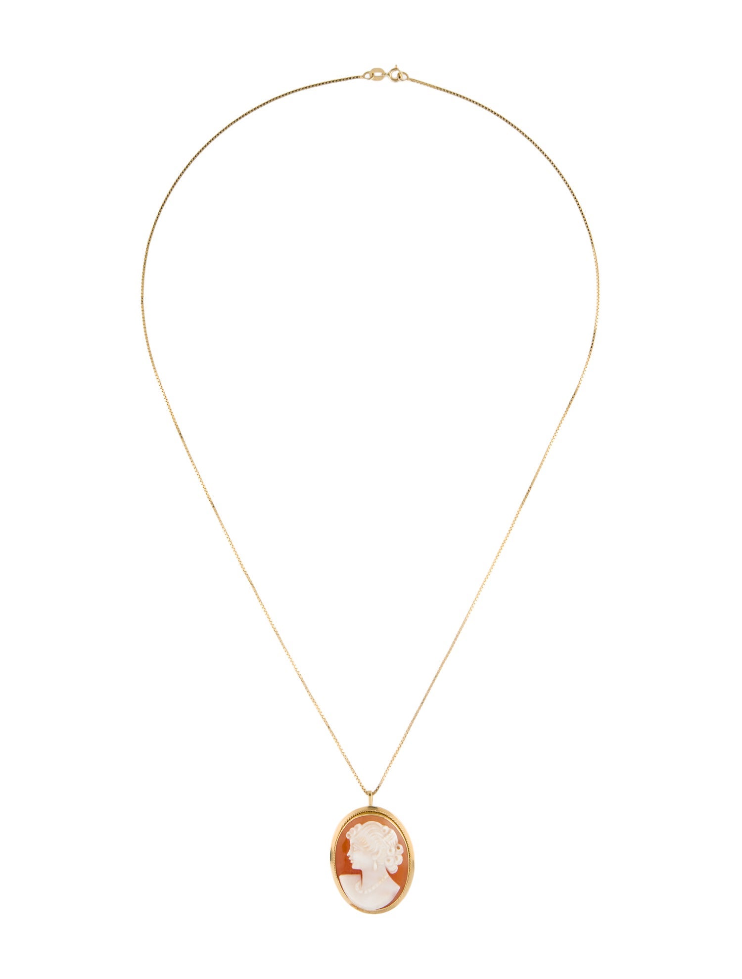 Necklace Shell Cameo Convertible Pendant