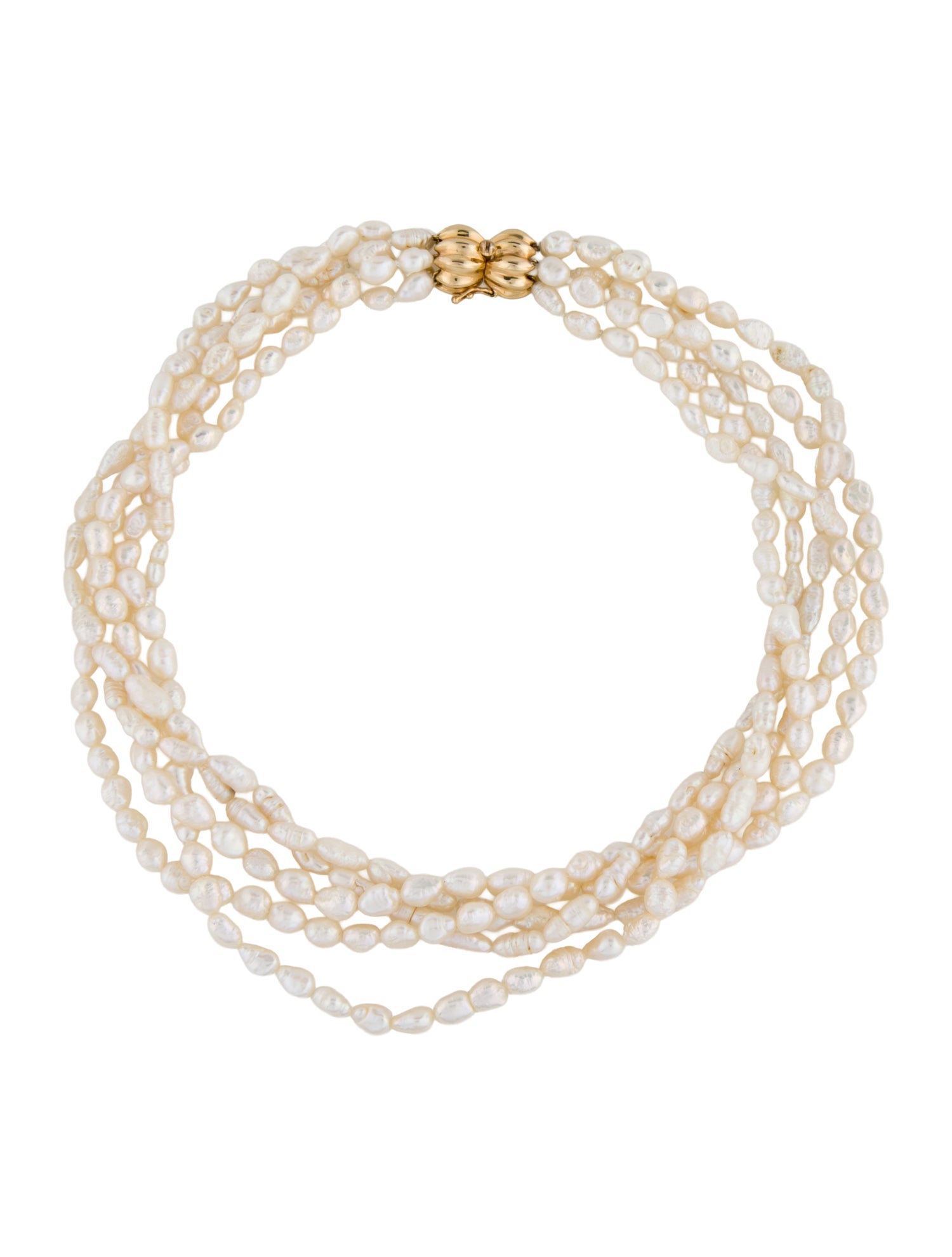 Necklace 14K Pearl Multistrand Bead