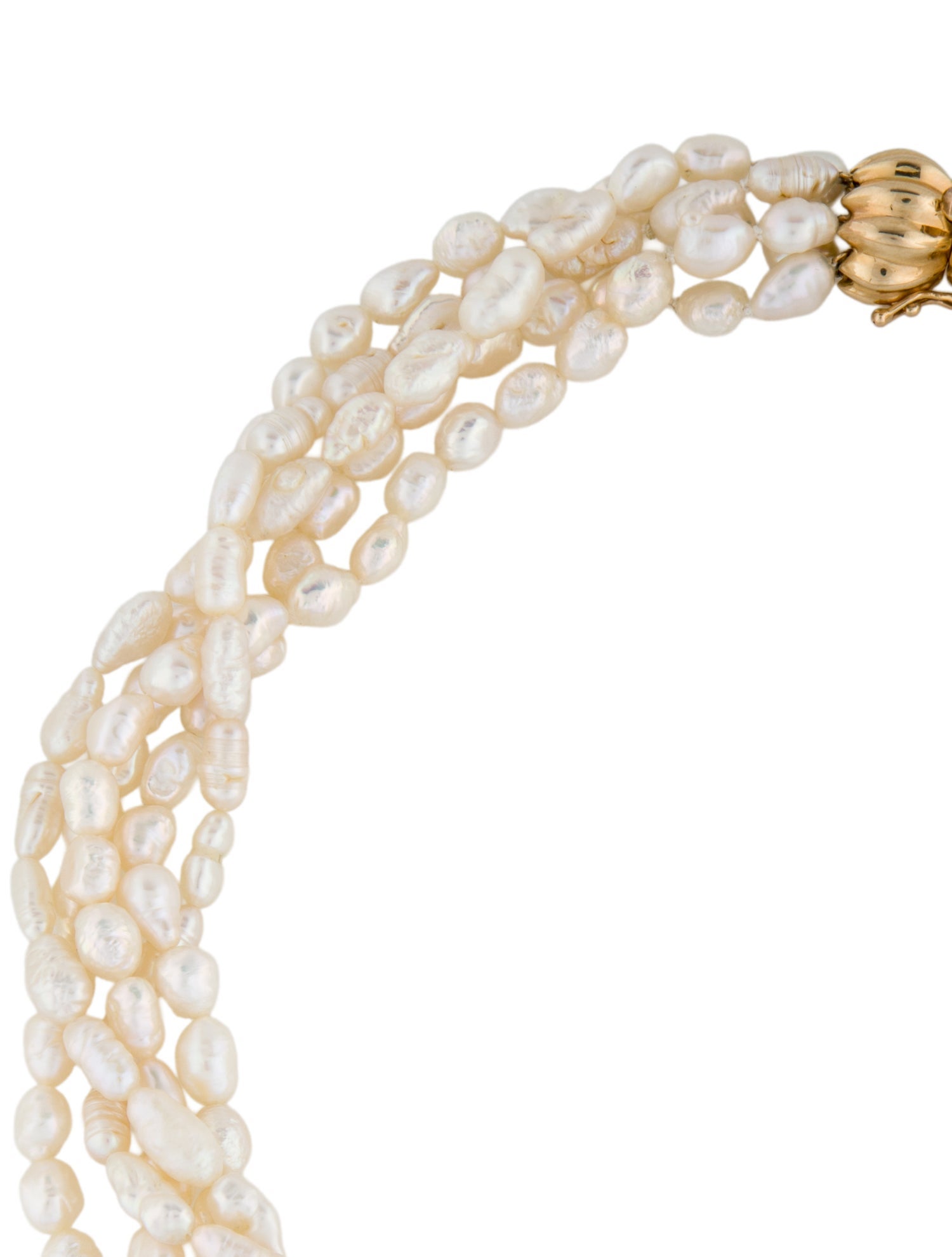 Necklace 14K Pearl Multistrand Bead