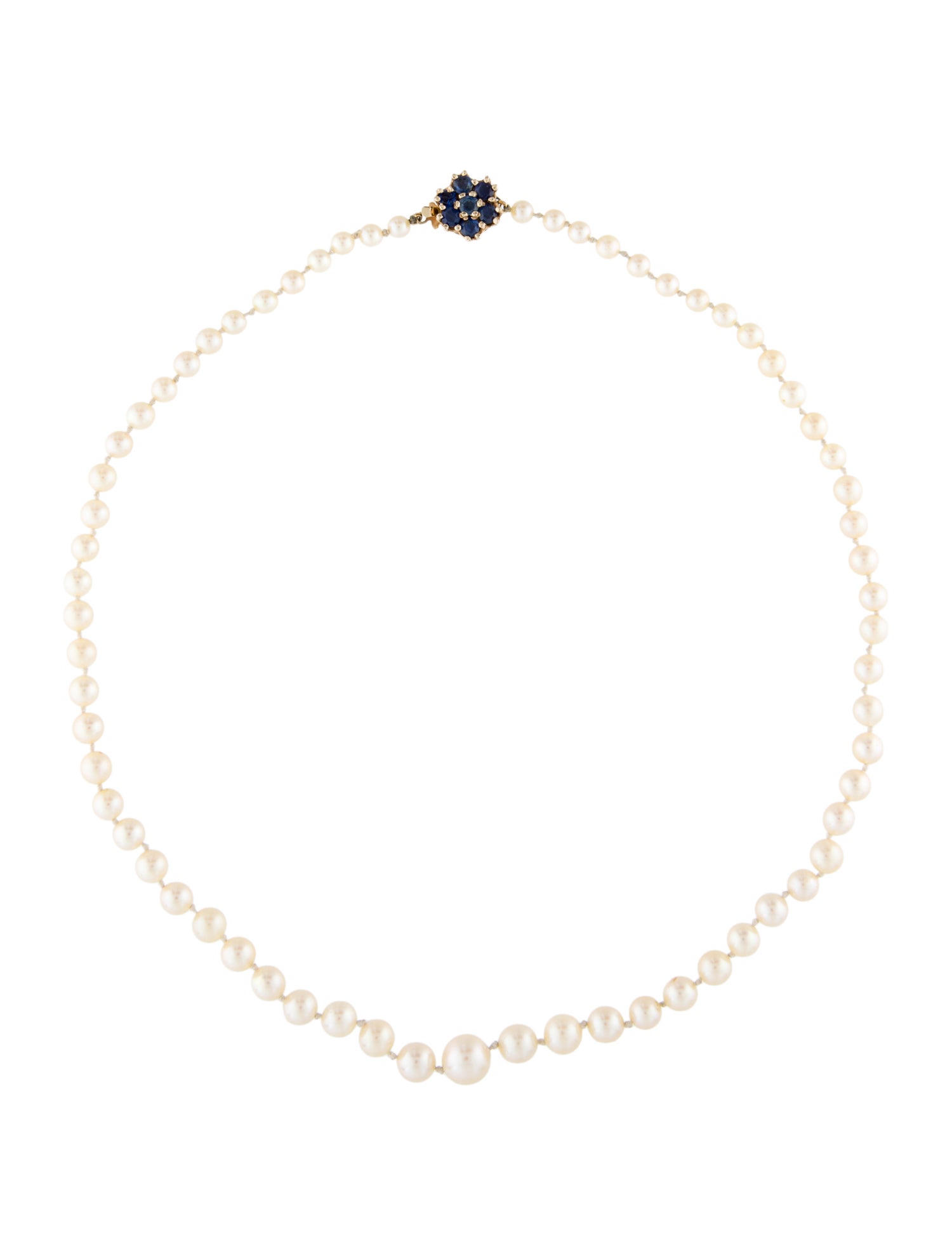 Necklace 14K Pearl & Sapphire Bead Strand