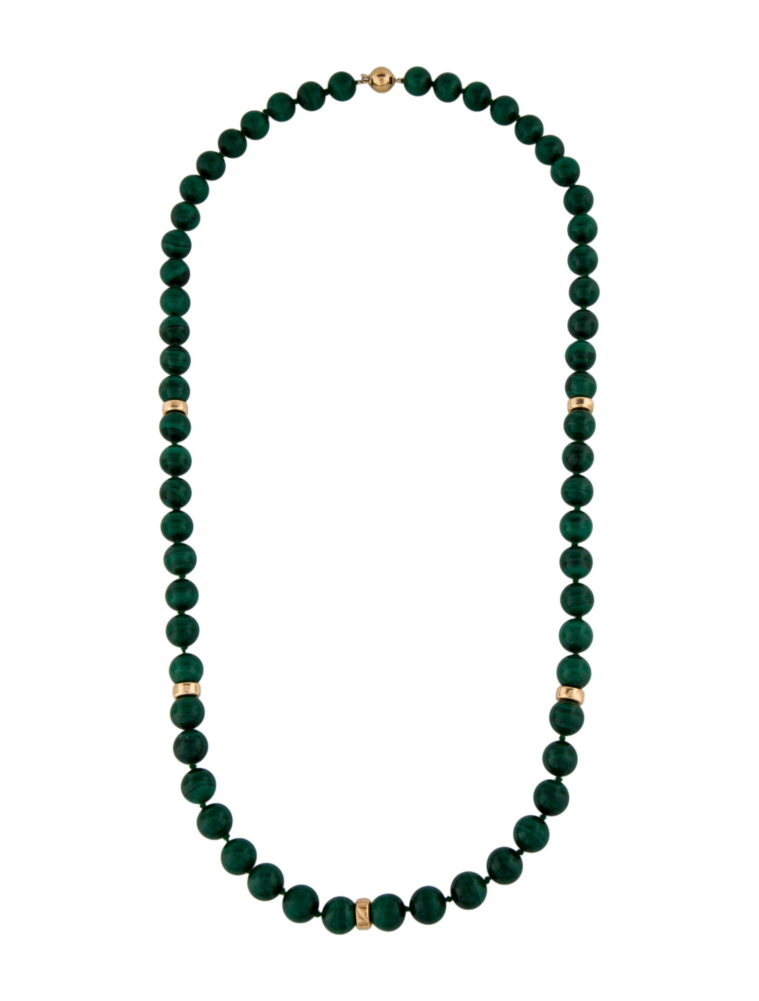Necklace 14K Malachite Bead