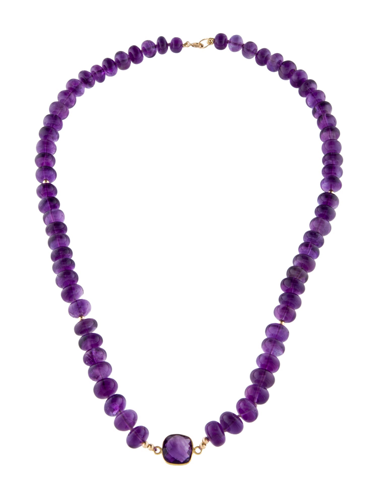 Necklace 18K Amethyst Beaded Necklace