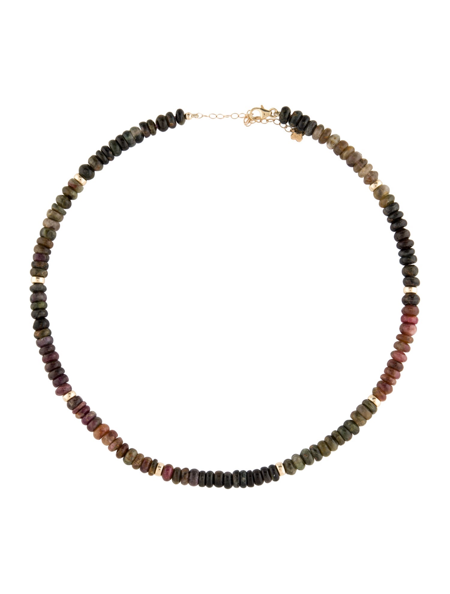 Necklace 14K Tourmaline Bead Strand Necklace