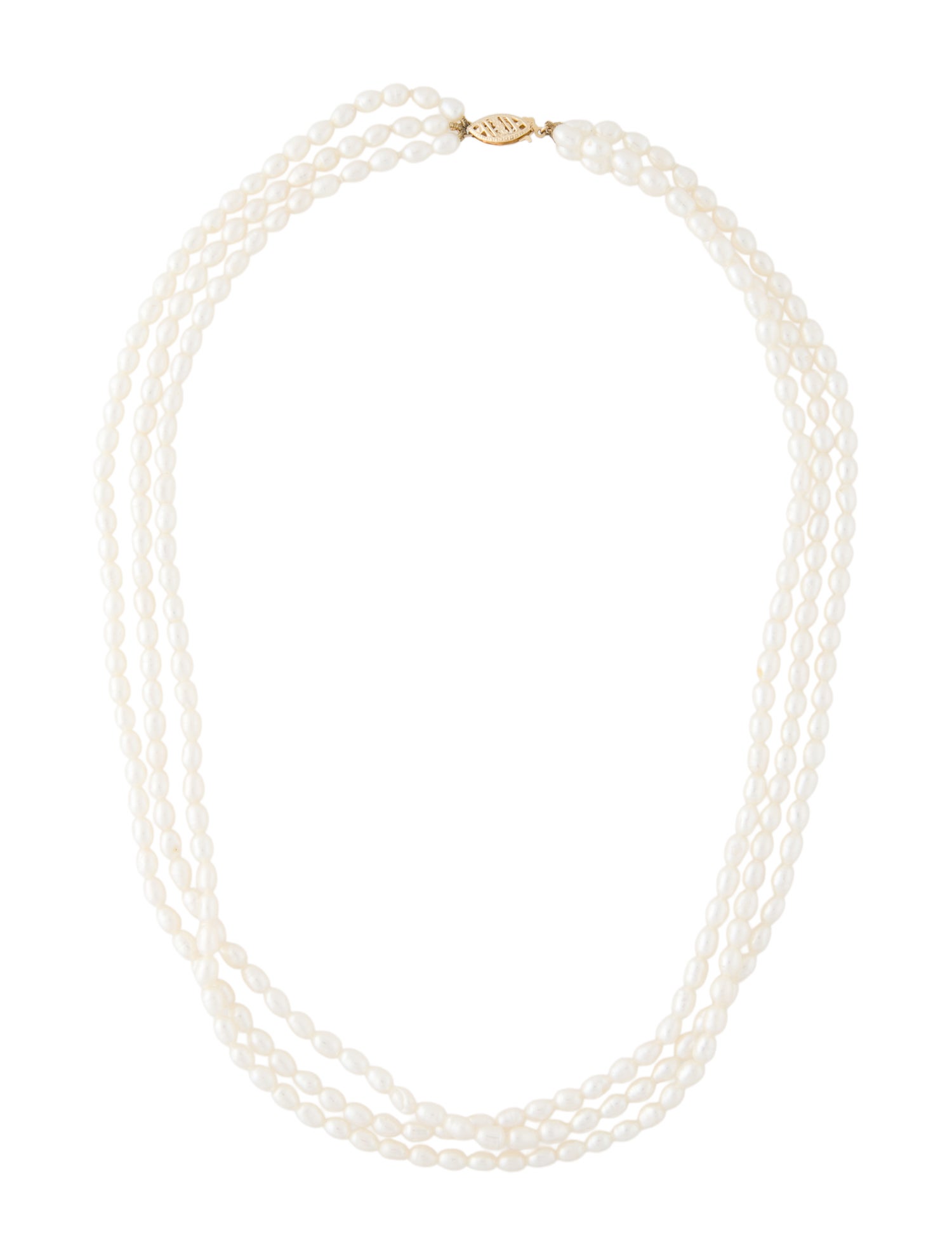 Necklace 14K Pearl Multistrand Bead