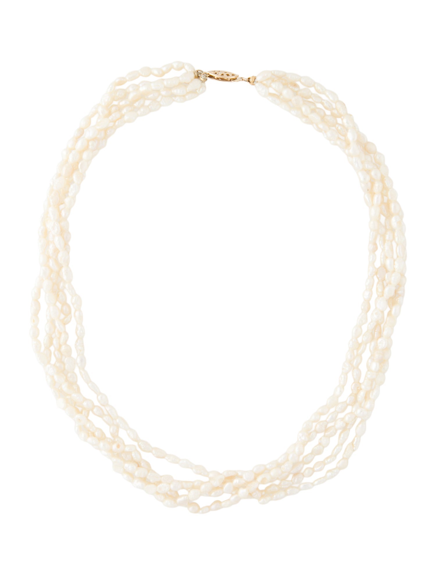 Necklace 14K Pearl Multistrand Bead