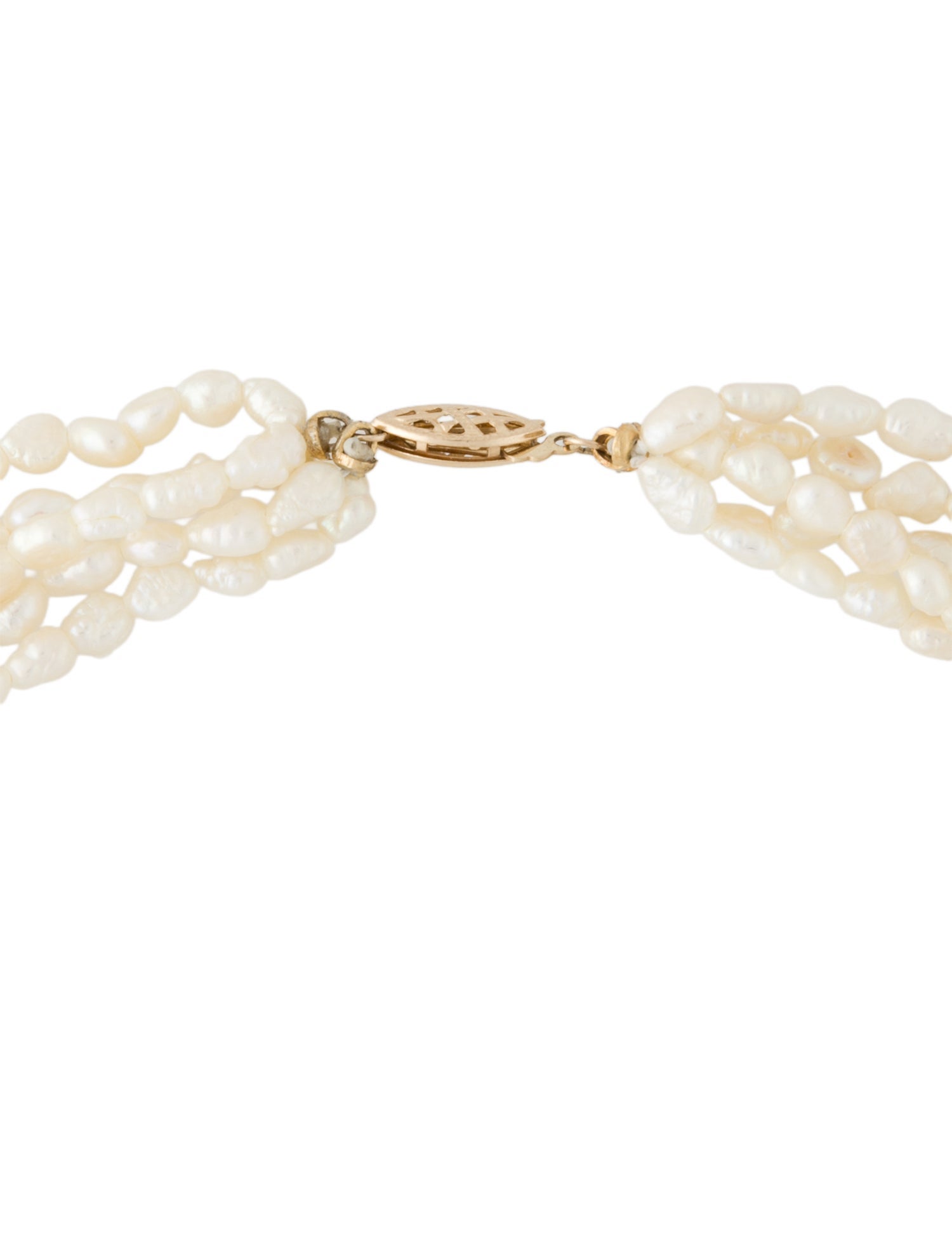 Necklace 14K Pearl Multistrand Bead