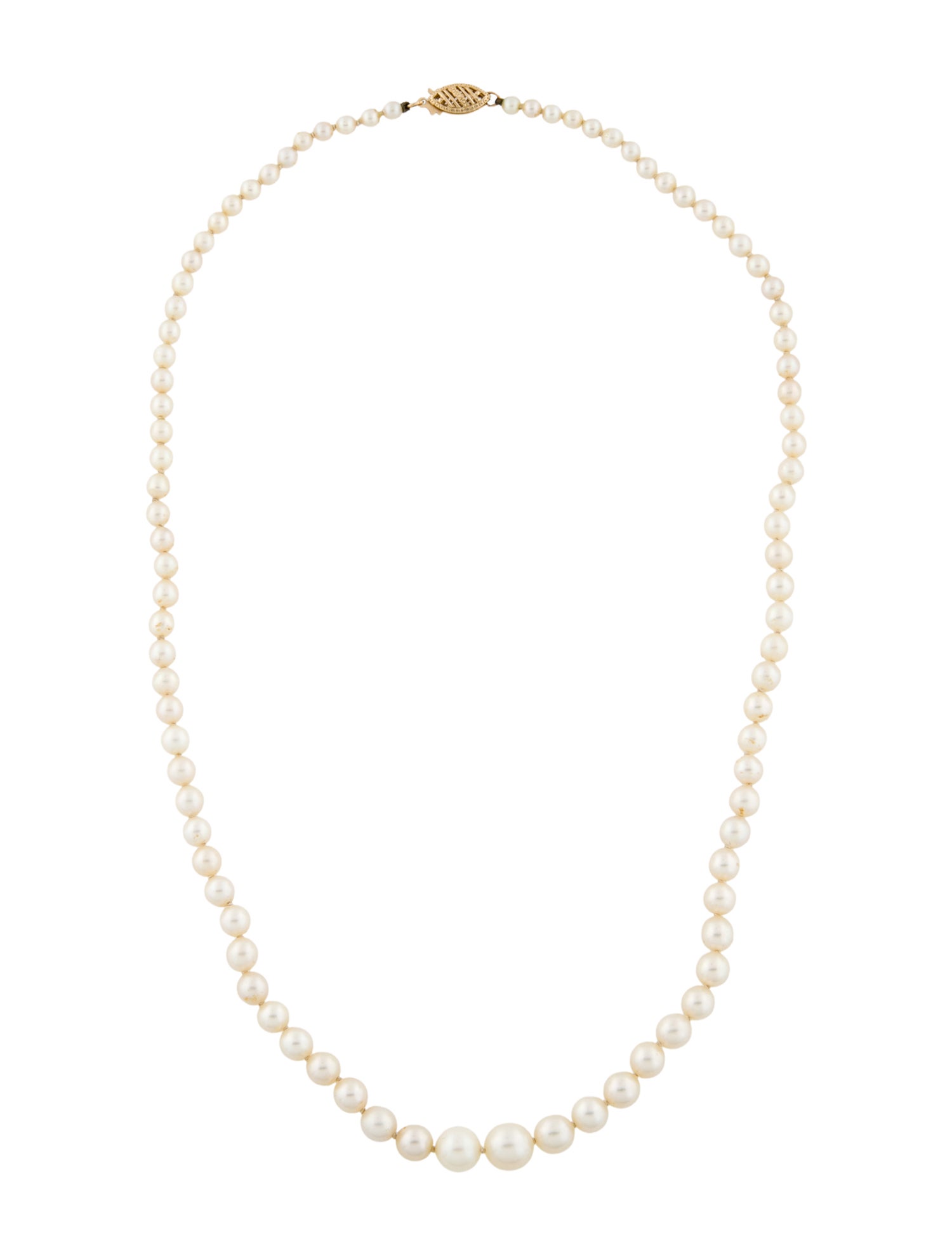 Necklace 14K Pearl Graduated Bead Strand