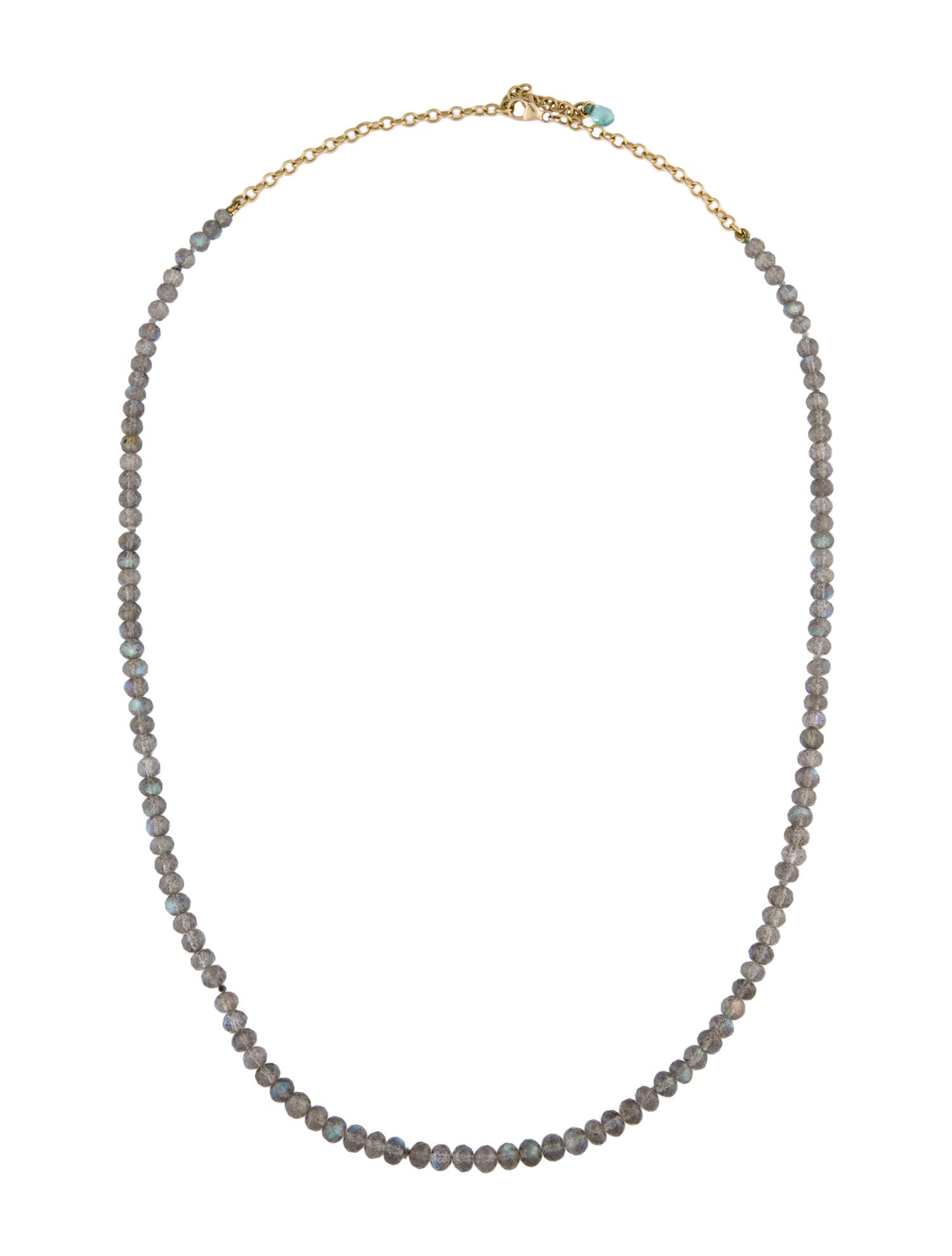 Necklace 18K Labradorite & Tourmaline Beaded