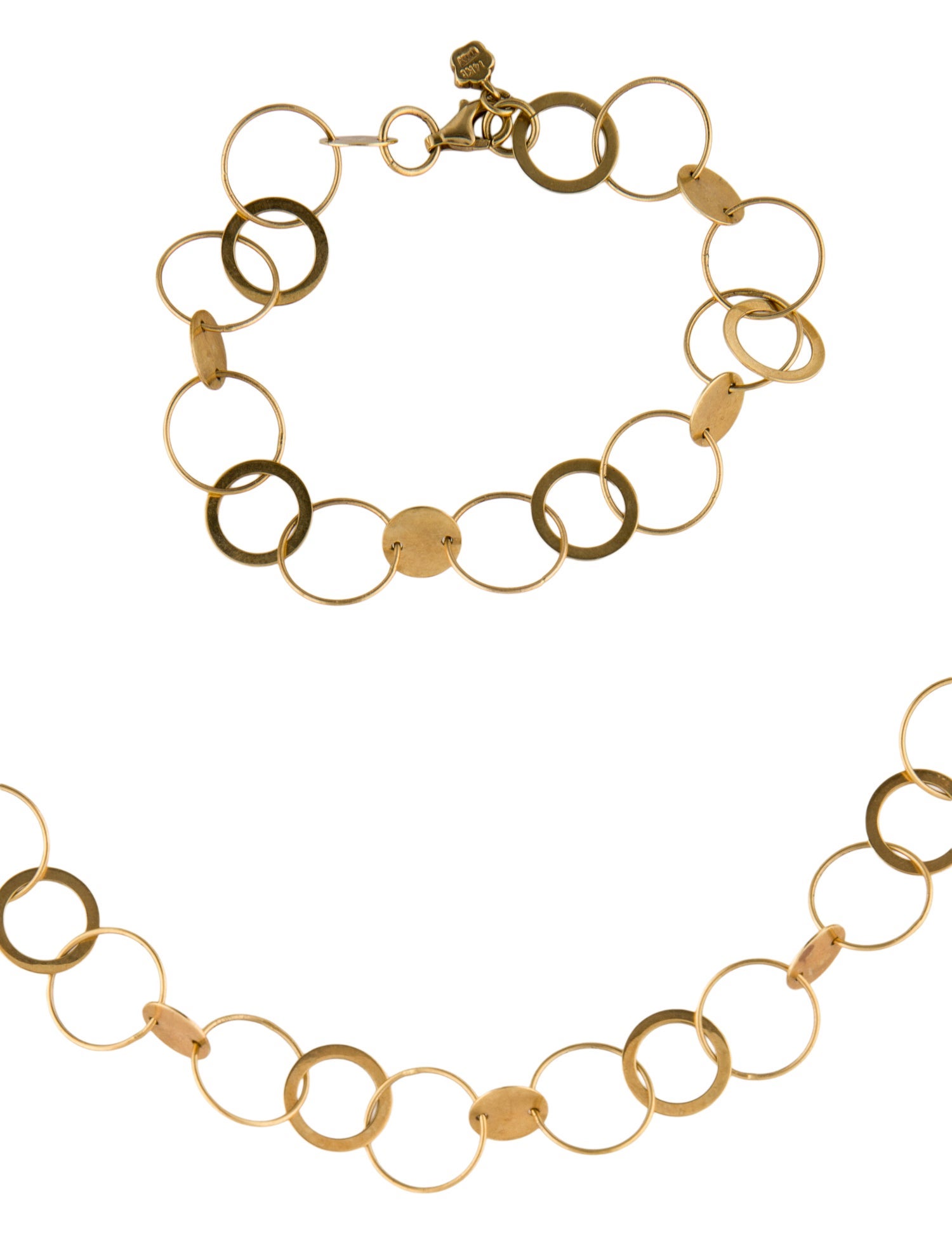 Necklace 14K Circular & Bracelet Convertible Set