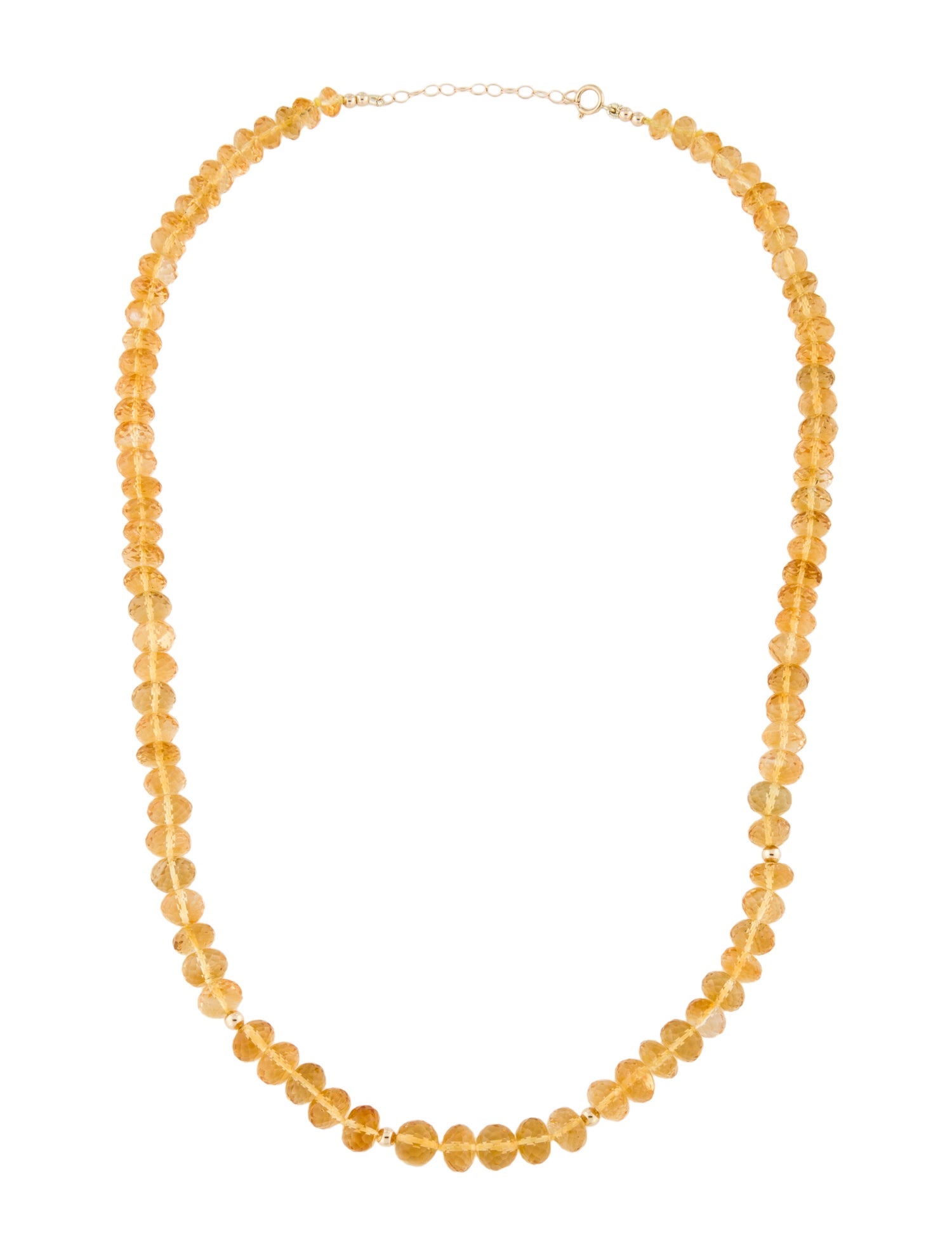 Necklace 14K Citrine Bead Strand