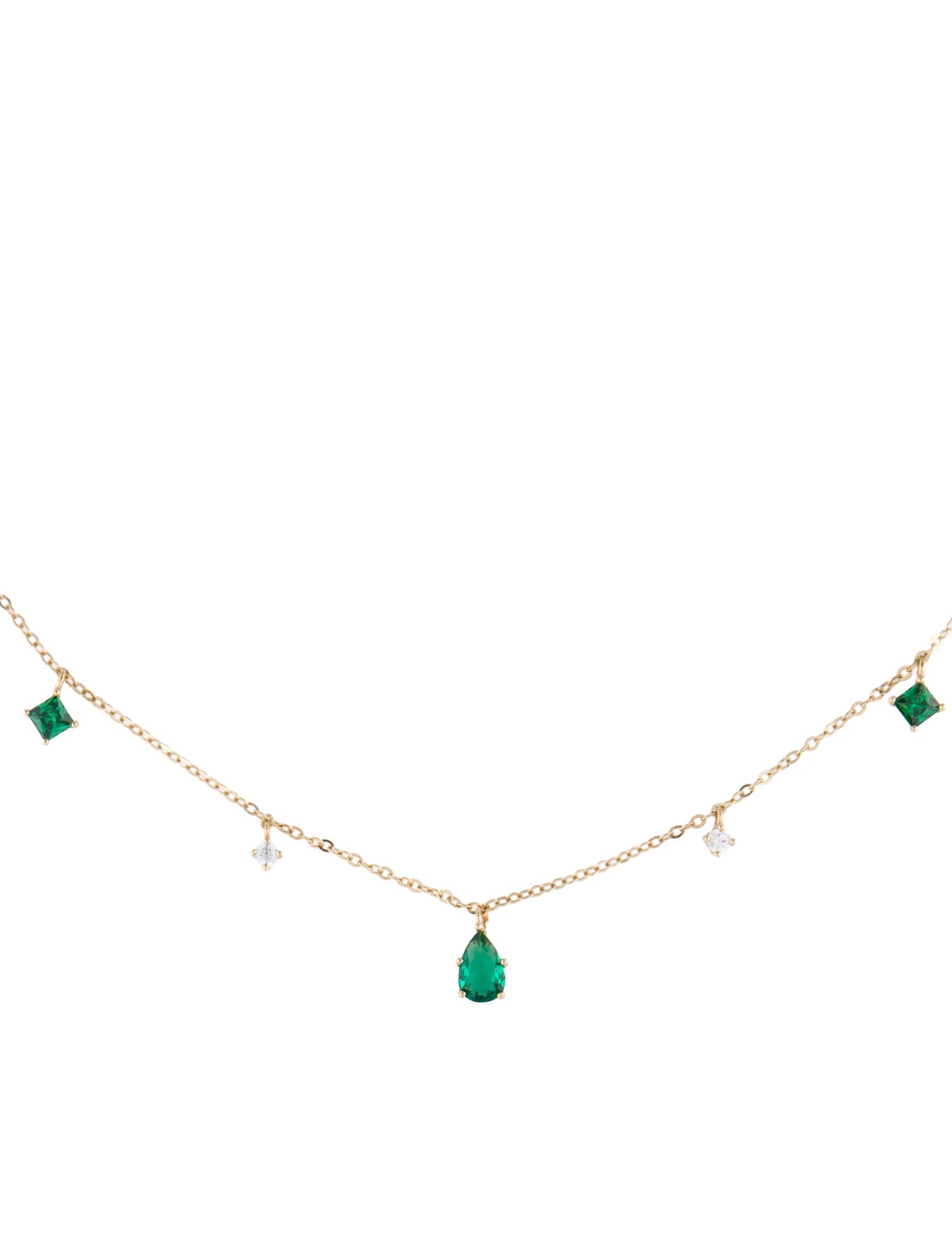 Necklace 14K Crystal Station