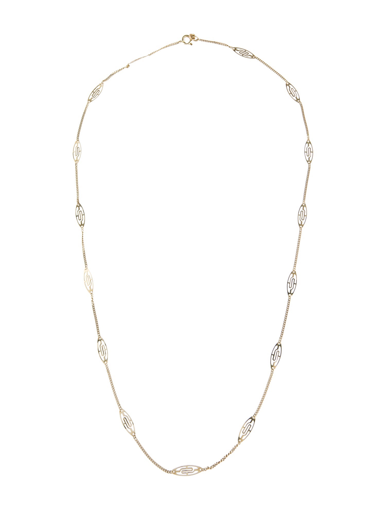 Necklace 14K Oval Cut-Out Station Chain