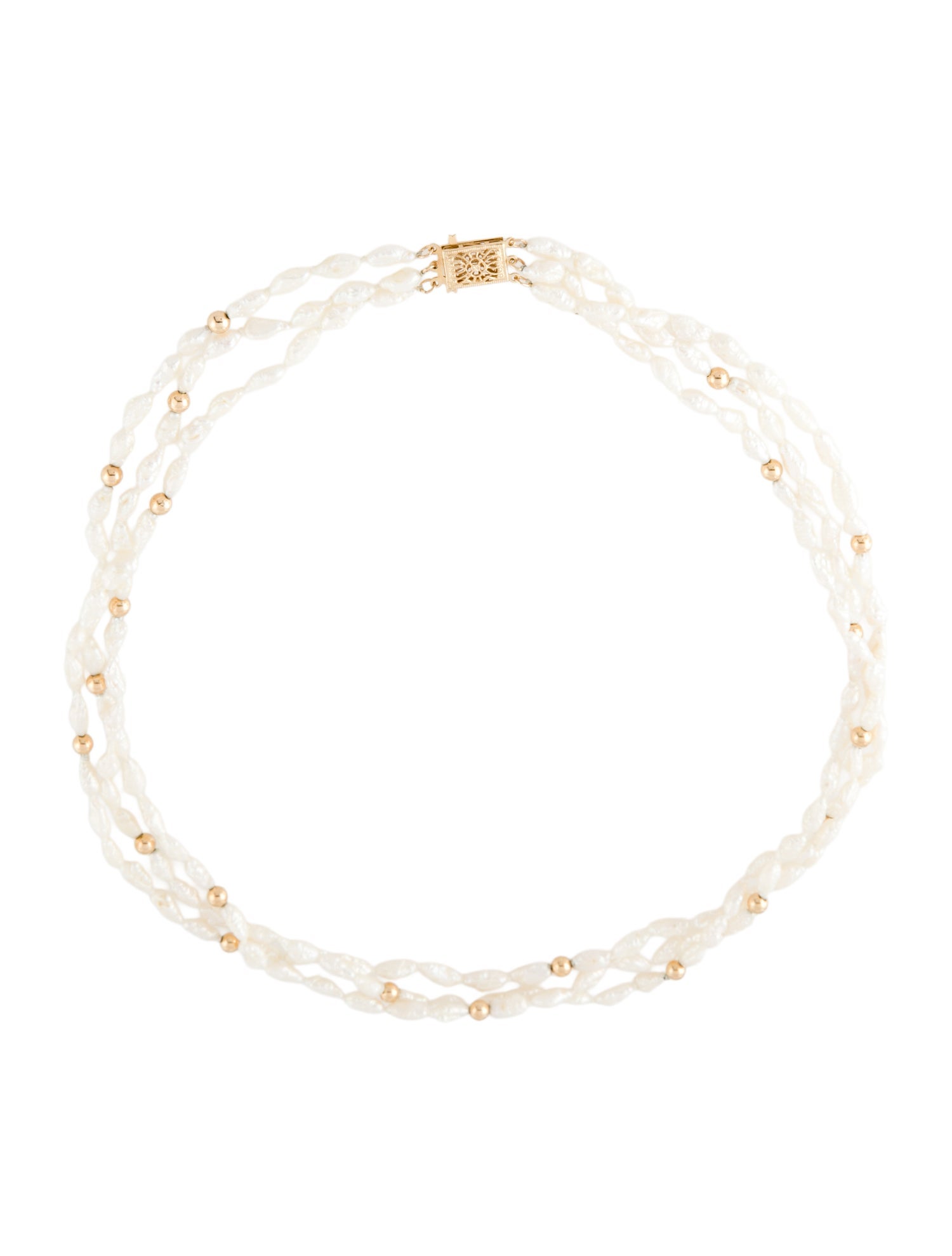 Necklace 14k Pearl Multistrand