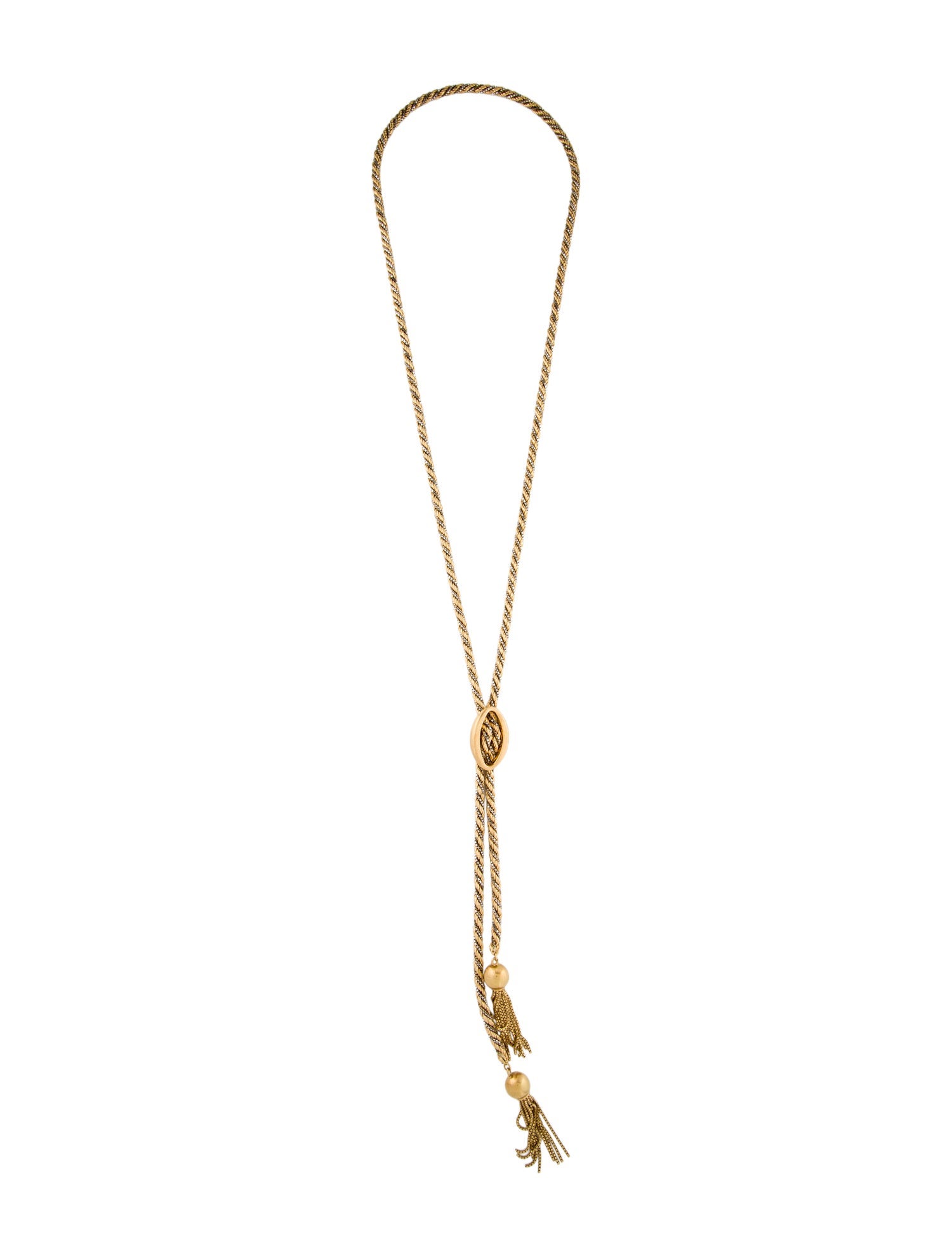 Necklace 18K Two-Tone Tassel Bolo Necklace