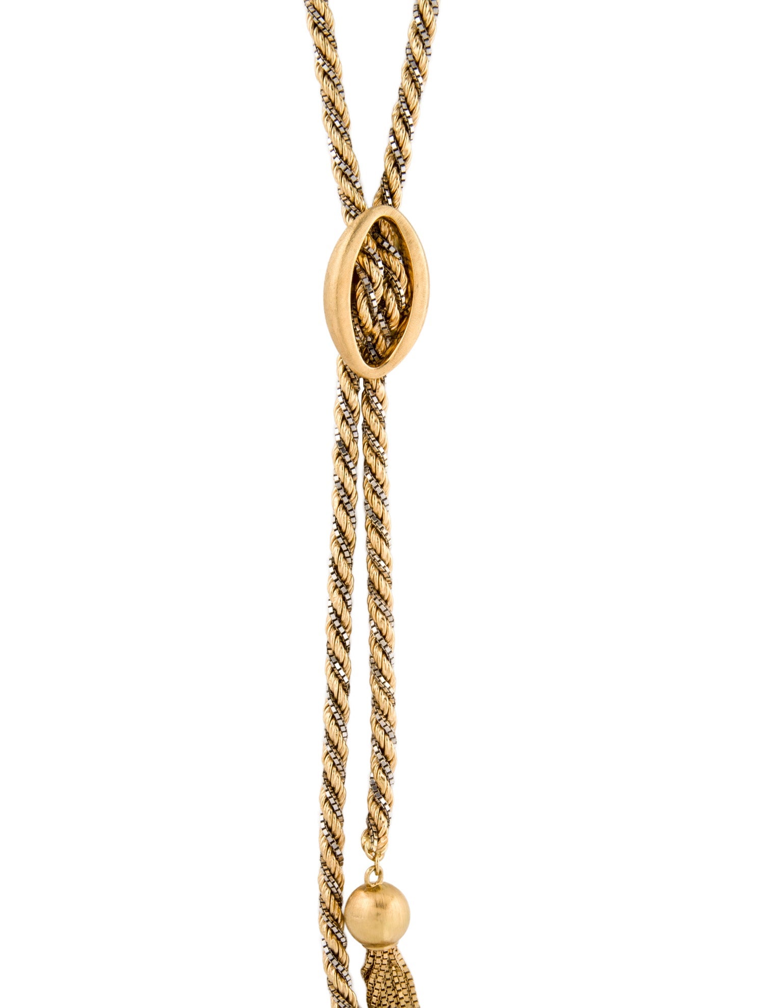 Necklace 18K Two-Tone Tassel Bolo Necklace