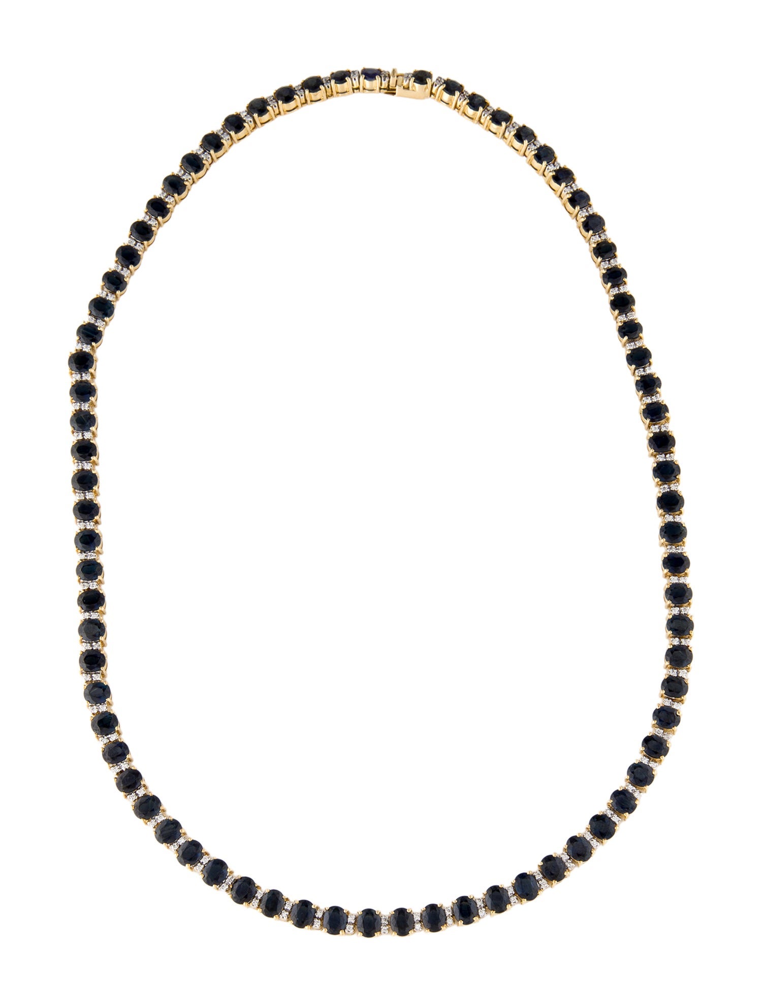 Necklace 18K 22.80ctw Sapphire & Diamond Rivière