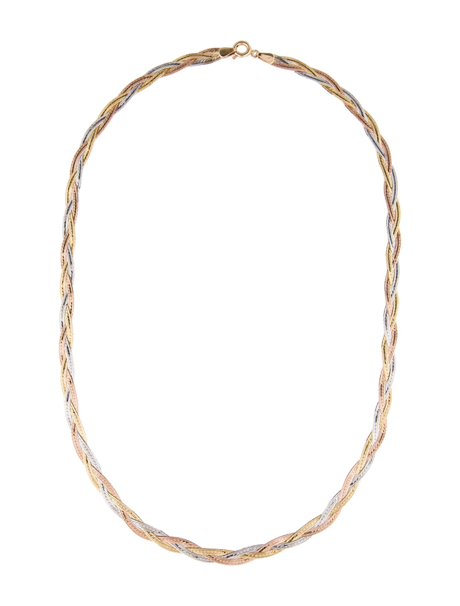Necklace 14K Tri-Color Braided Chain