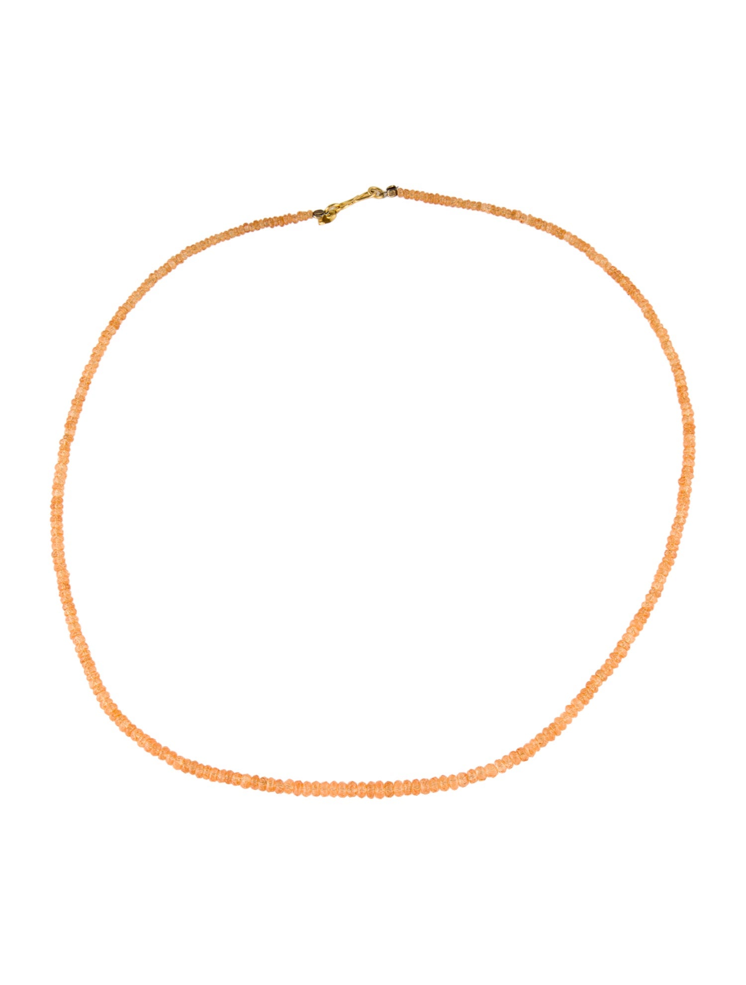 Necklace 18K Spessartine Garnet Bead Strand