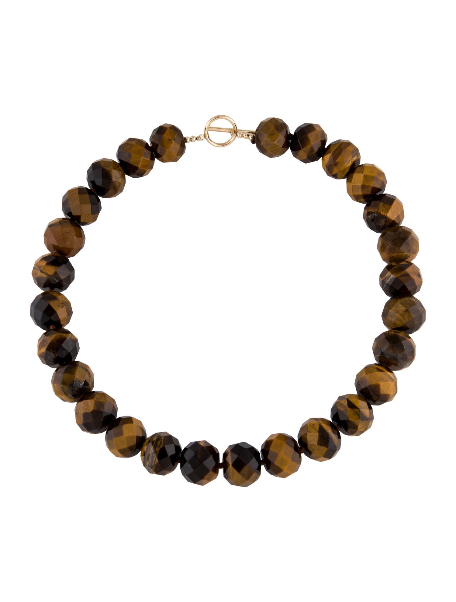 Necklace 14K Tiger's Eye Bead Toggle