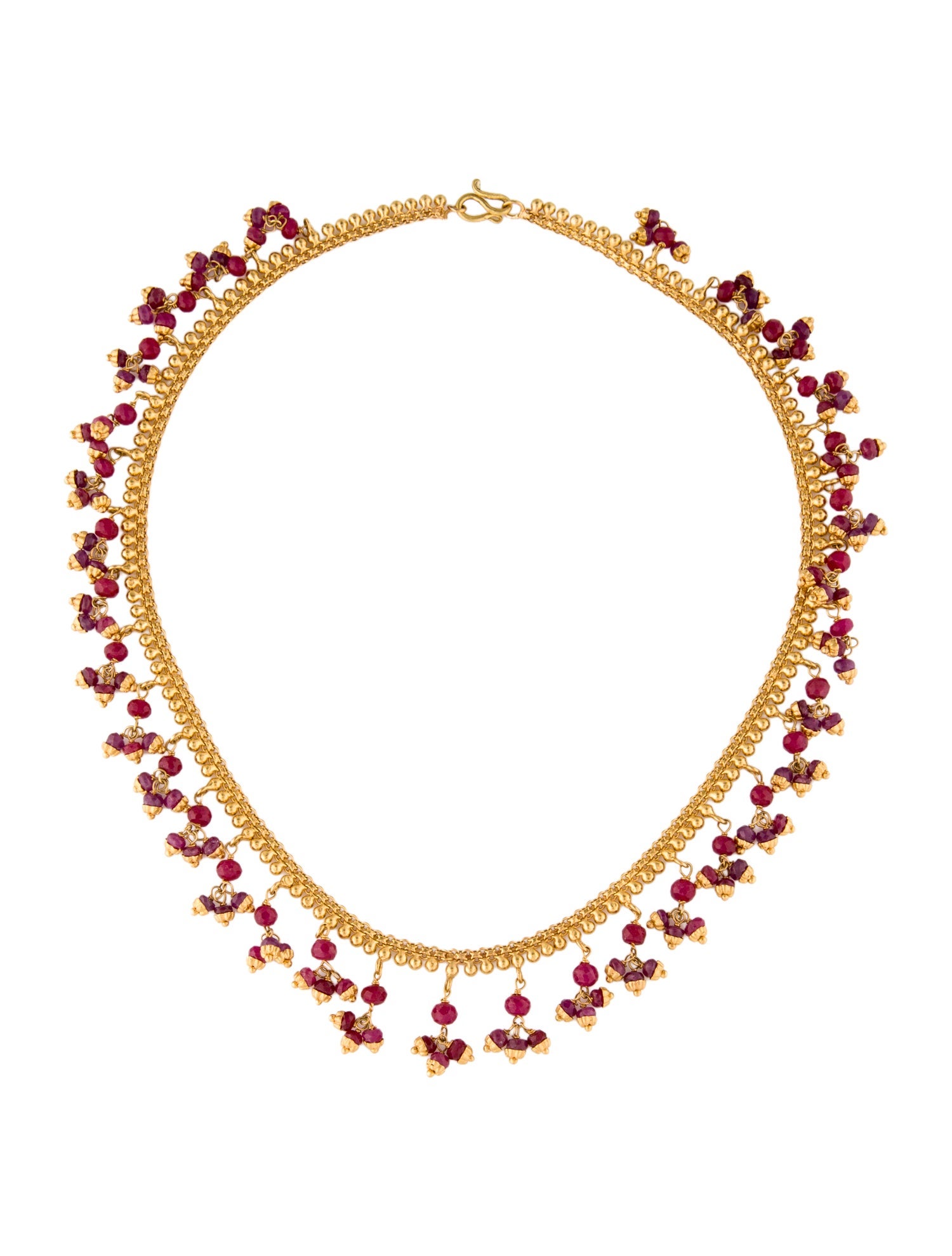 Necklace 22K Ruby Beaded Collar