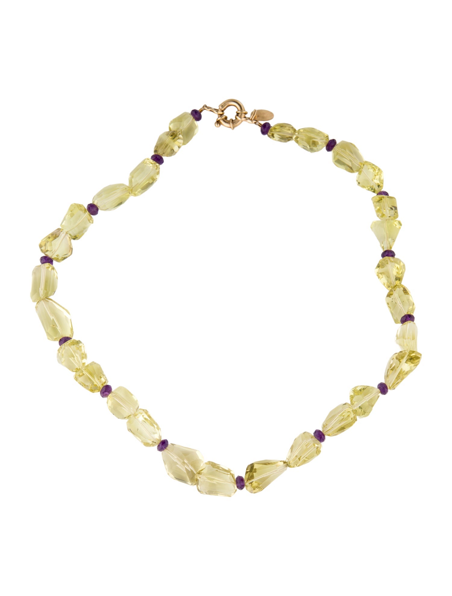 Necklace 14K Quartz & Amethyst Bead