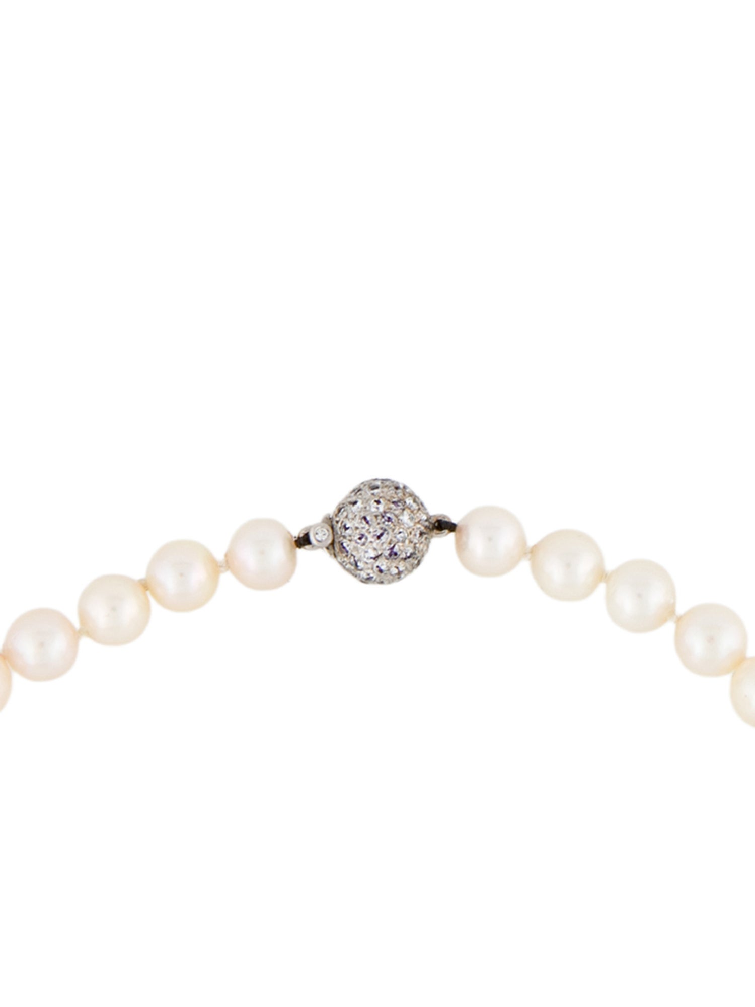 Necklace 14K Pearl & Diamond Bead Strand