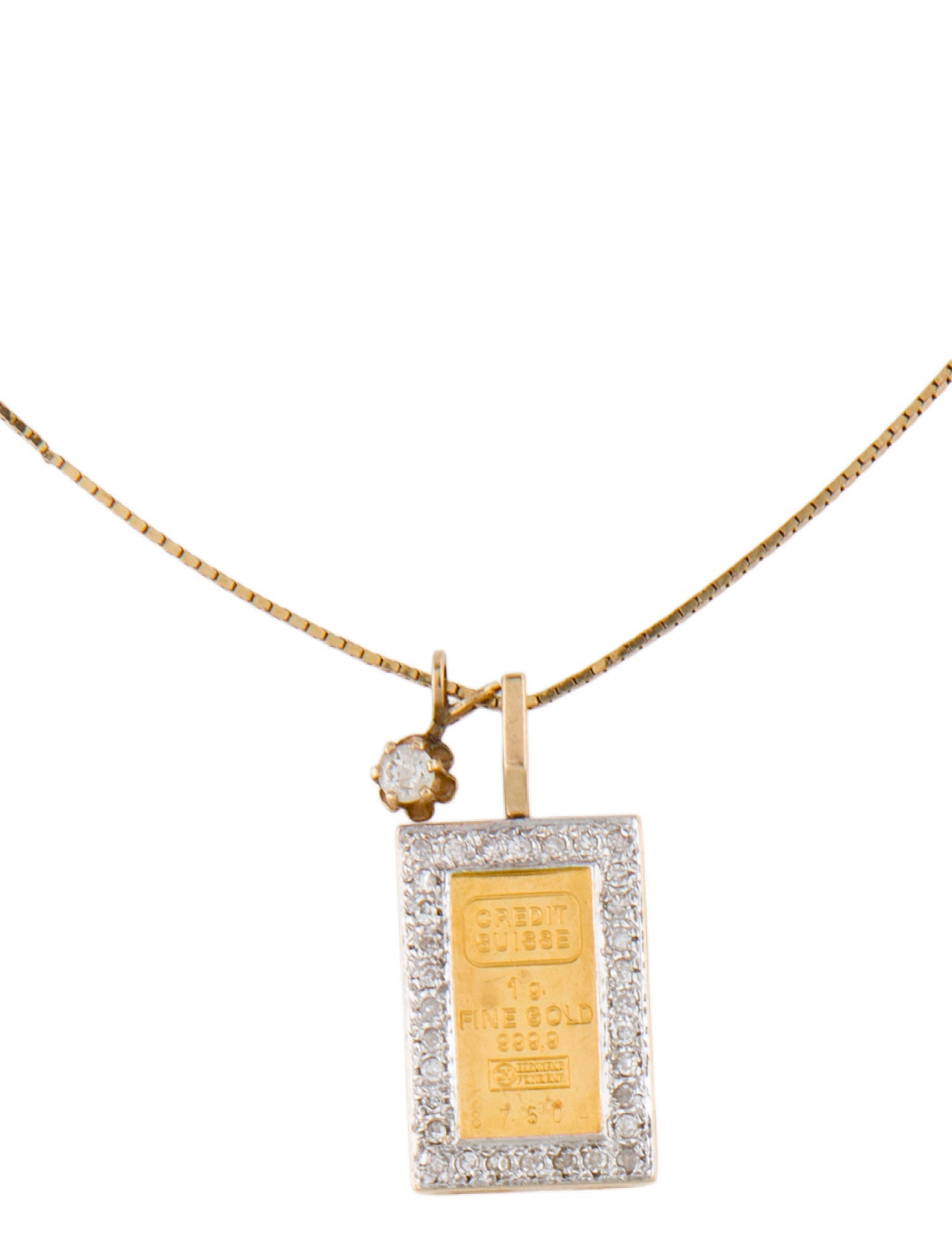 Necklace Gold Bar Pendant