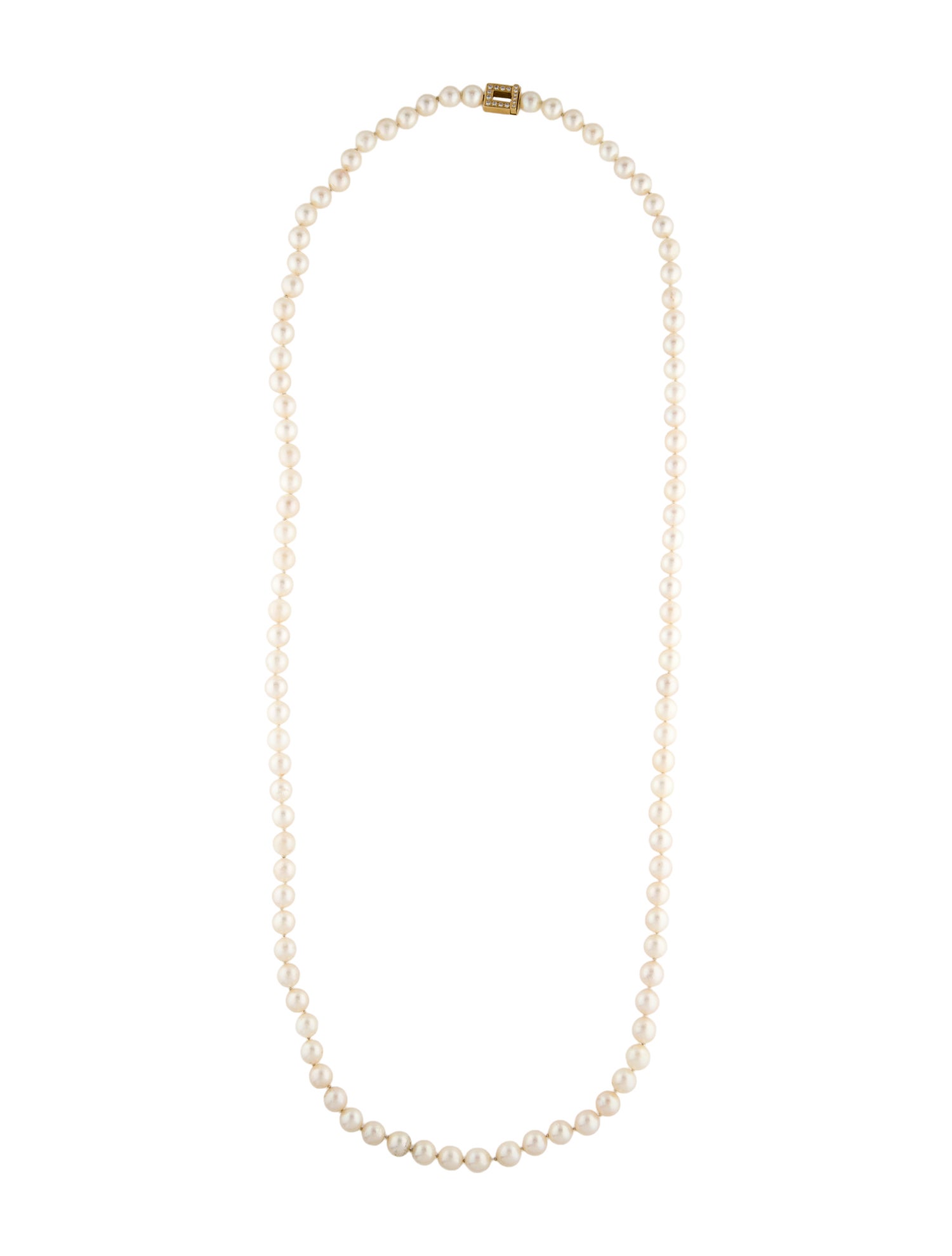 Necklace 18K Pearl & Diamond Strand