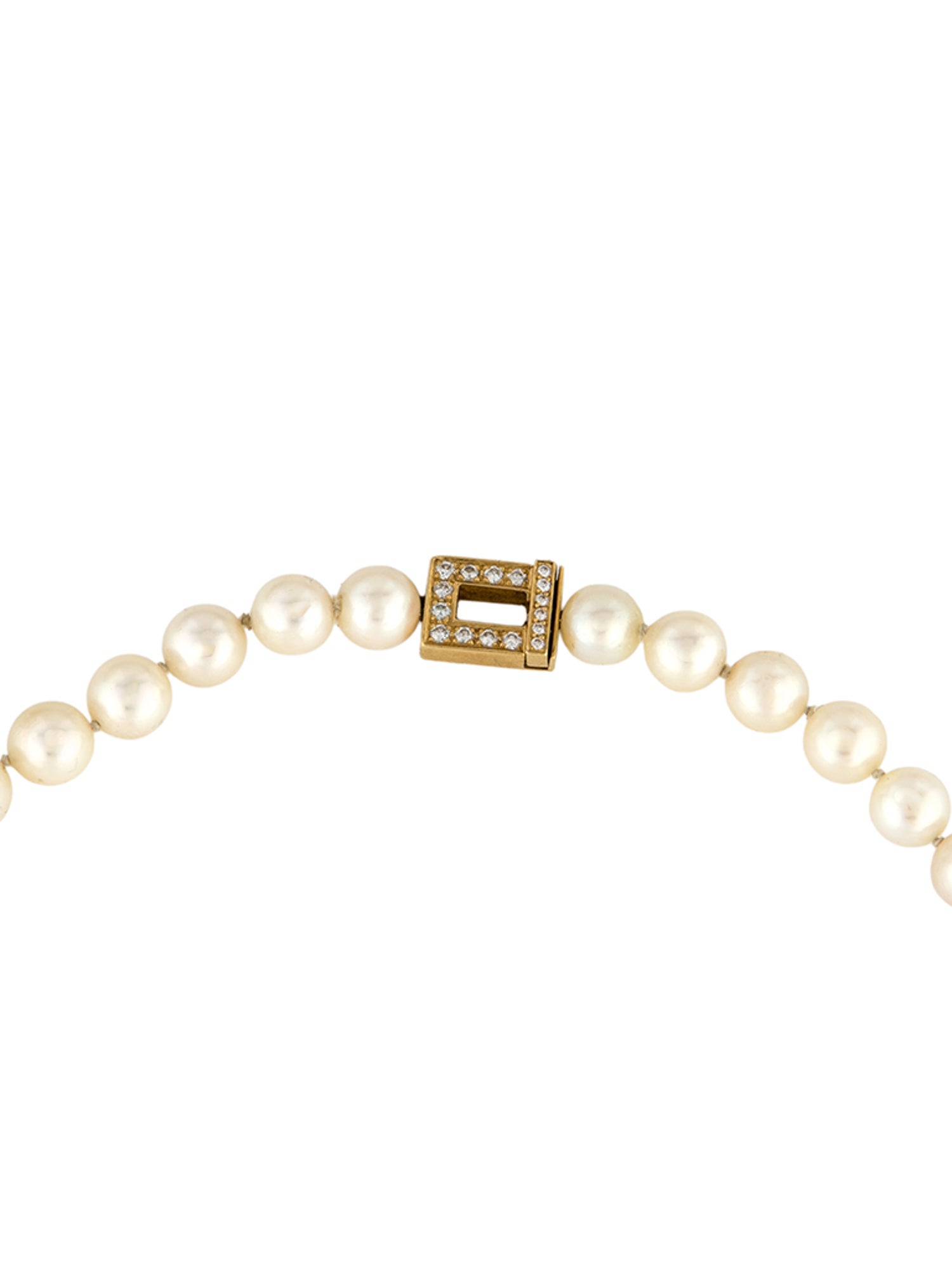 Necklace 18K Pearl & Diamond Strand