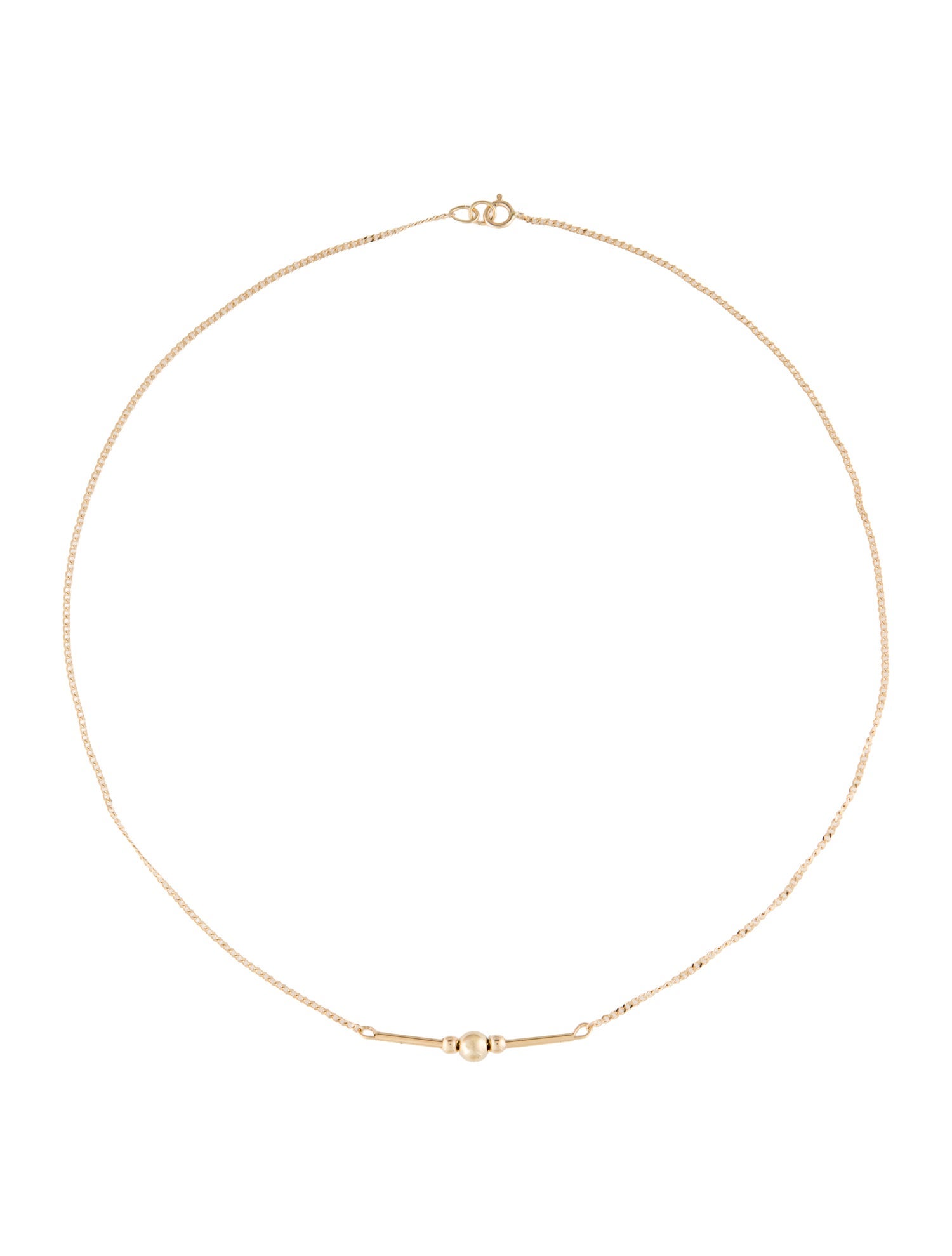Necklace 14K Ball Bar Station
