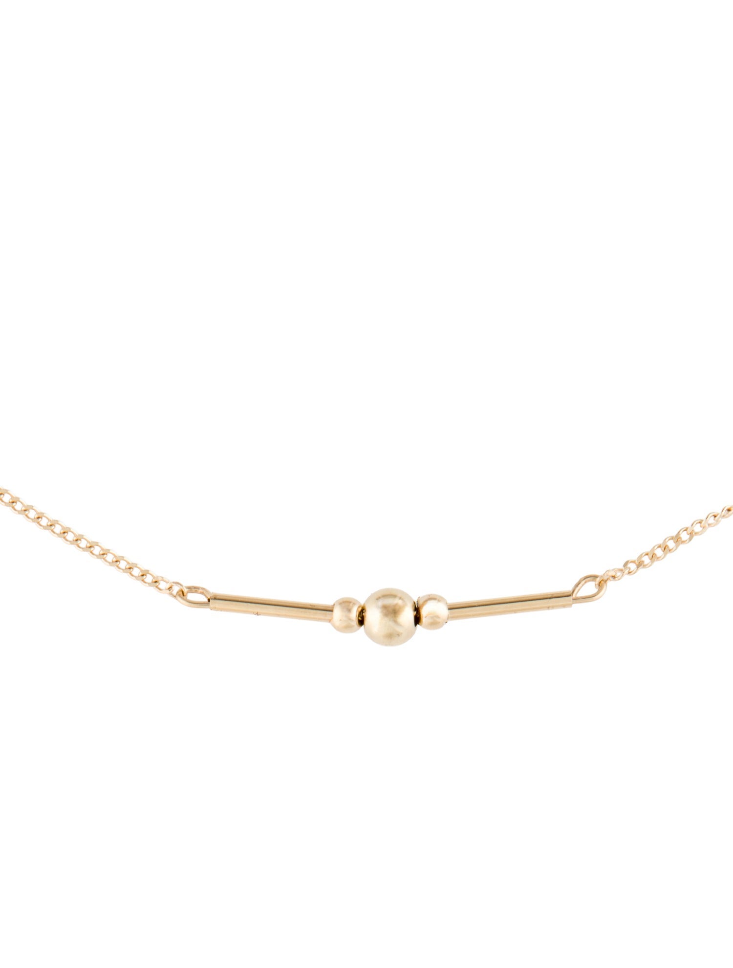 Necklace 14K Ball Bar Station