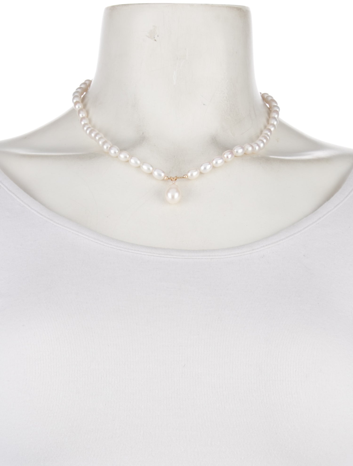 Necklace 14K Pearl & Diamond Pendant