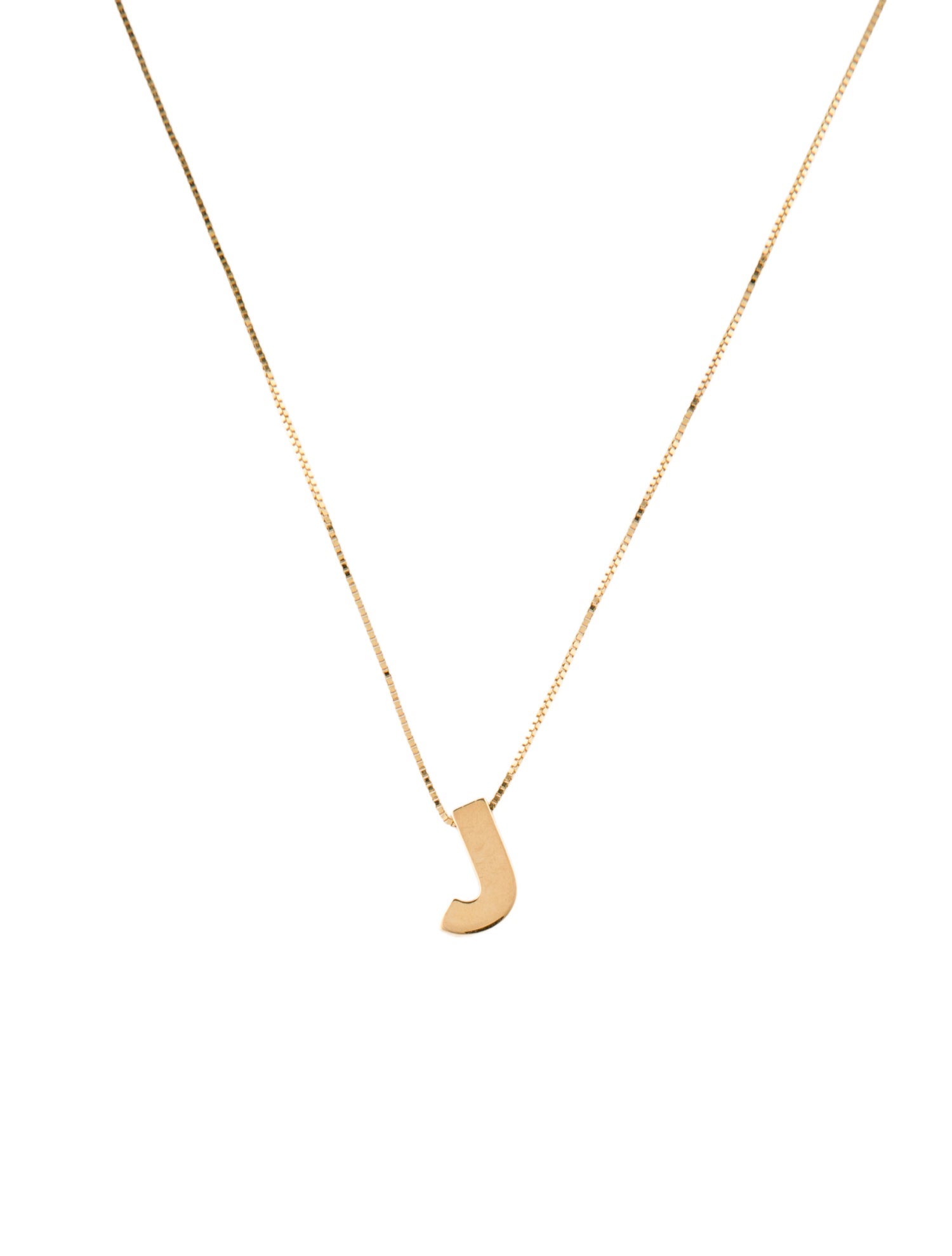 Necklace 14K Initial 'J' Pendant