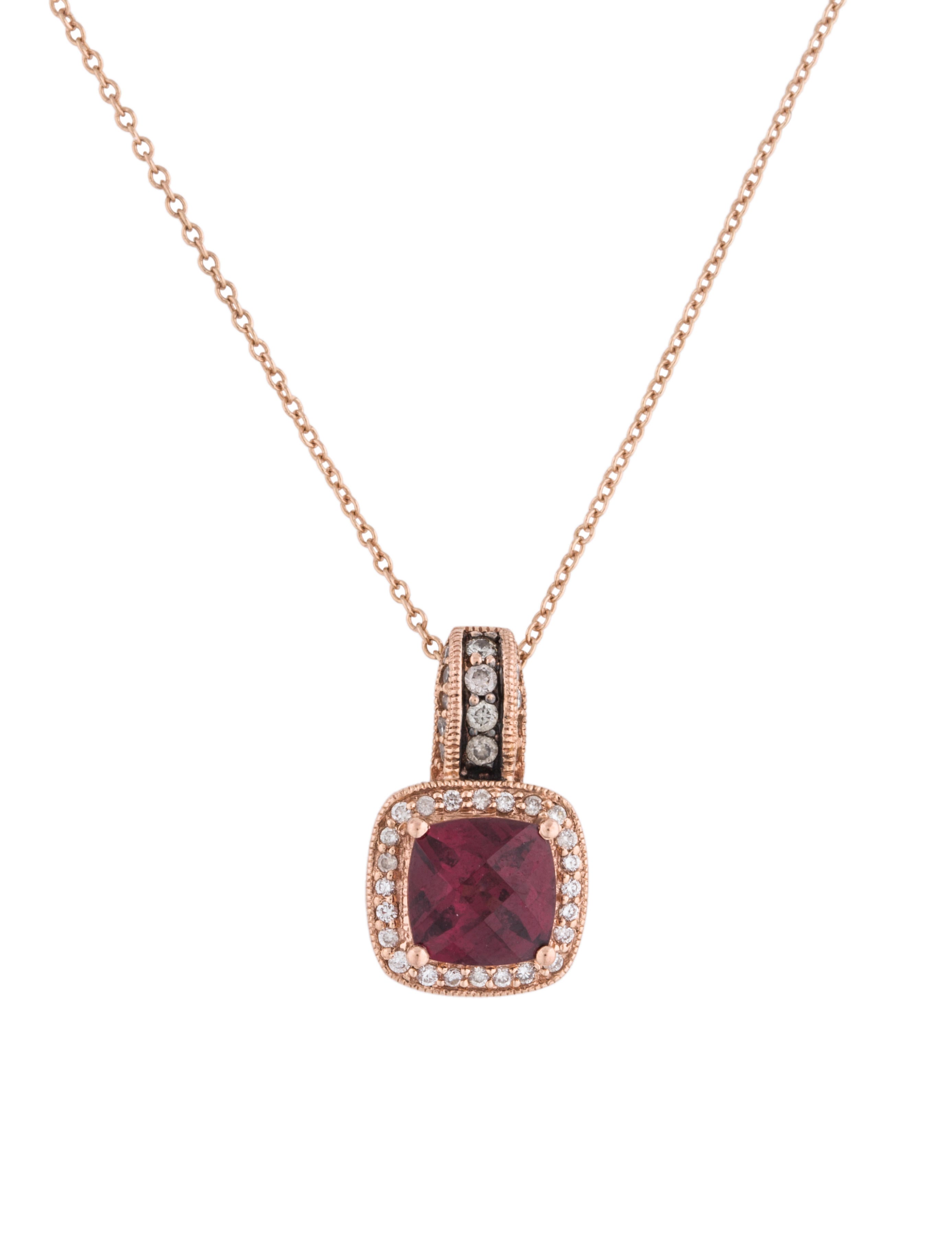 Rose gold garnet necklace Clearance