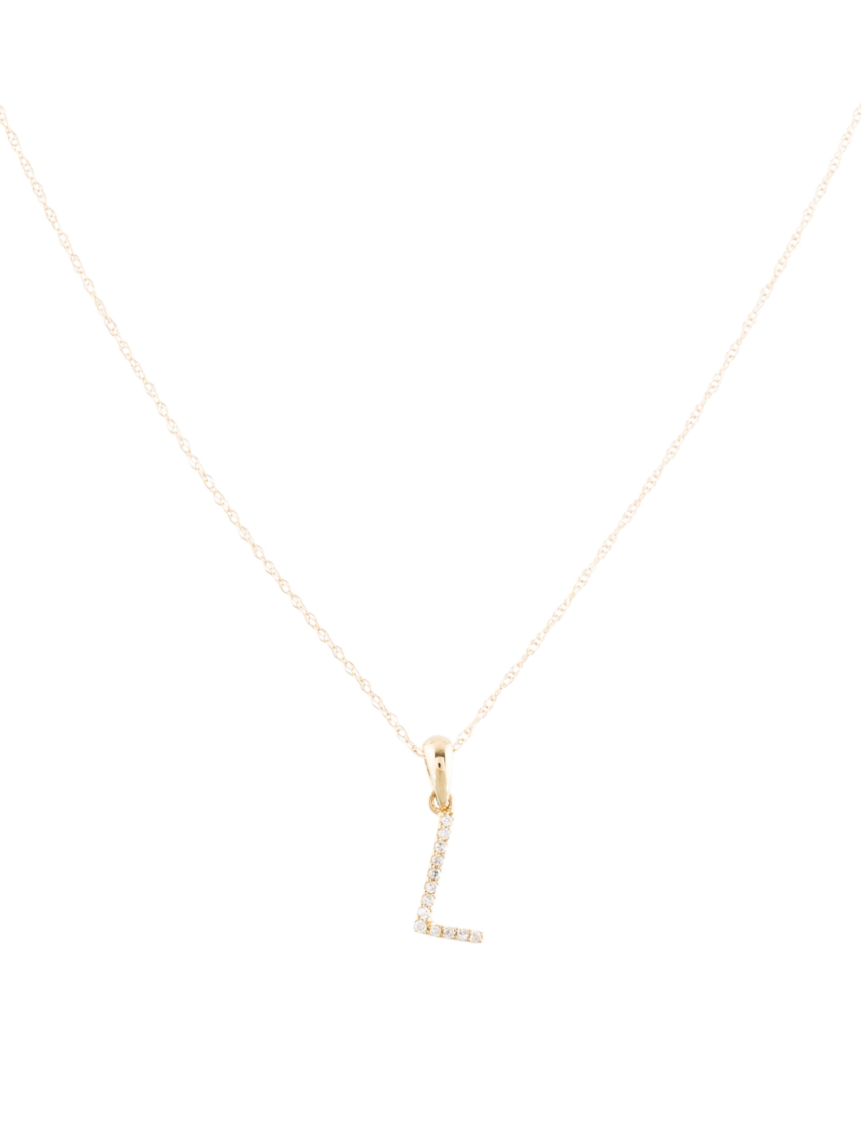 Necklace 14k Diamond Initial L Pendant Necklaces Consign