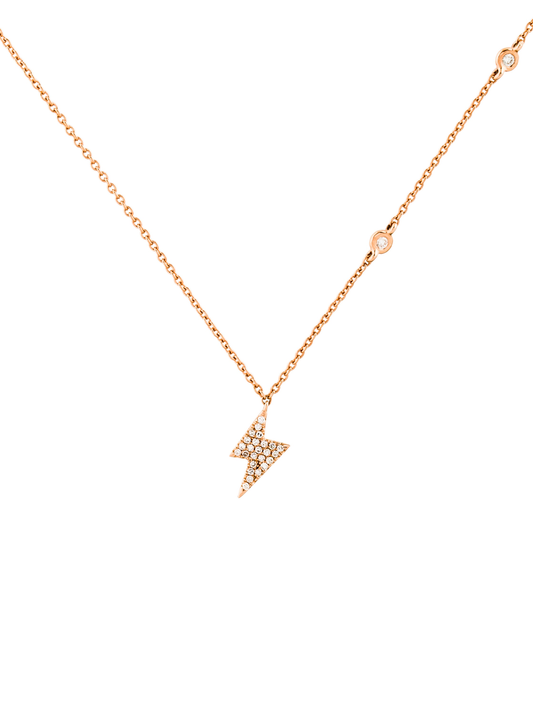 Necklace 14k Diamond Lightning Bolt Pendant Necklaces Consign