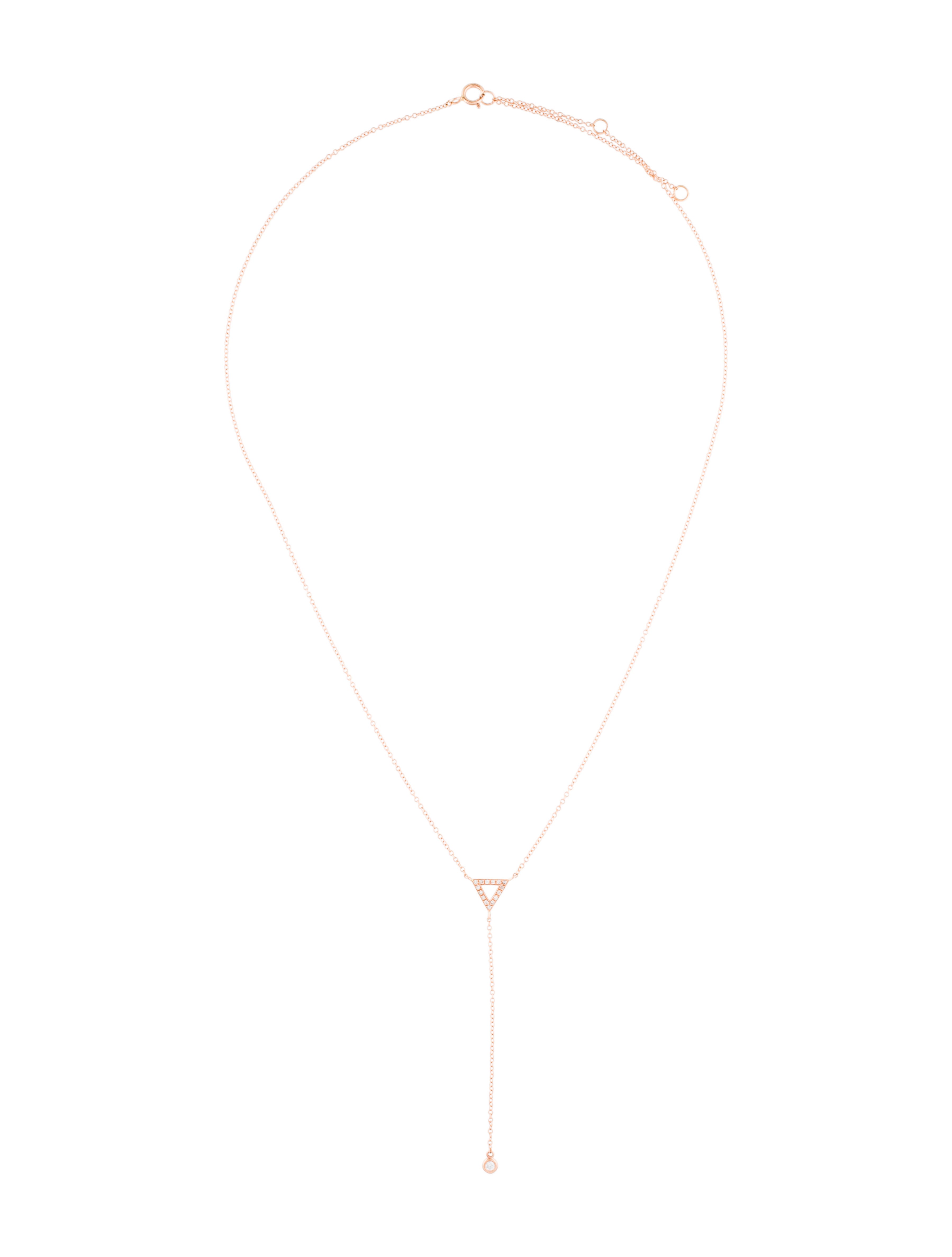 Necklace 14K Diamond Triangle Lavalier Necklace