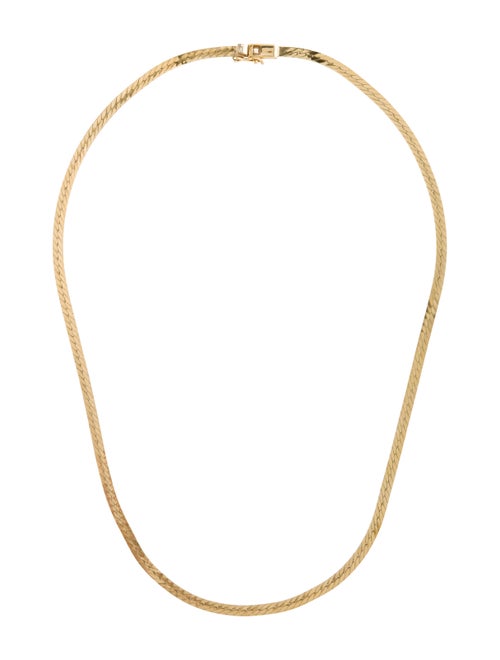 14K Herringbone Chain Necklace yellow