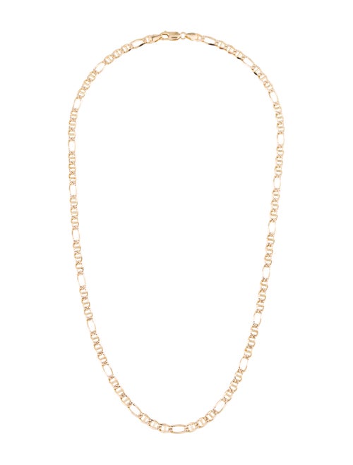 14K Figaro Link Chain Necklace yellow