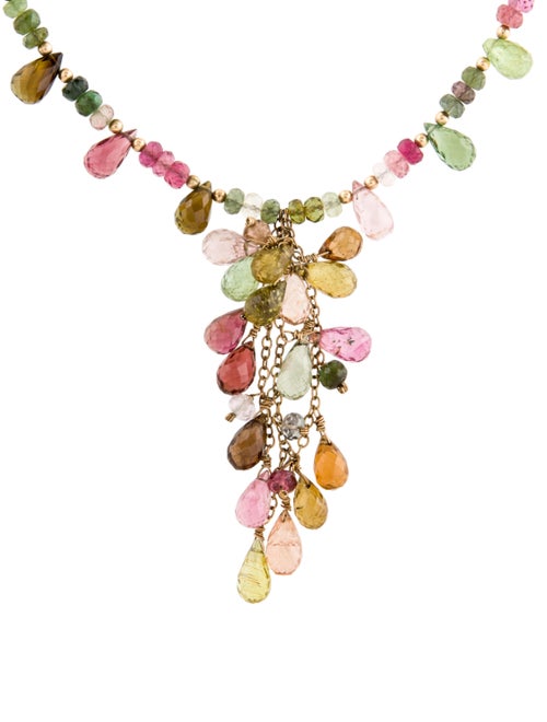 Multistone Lavalier Necklace yellow