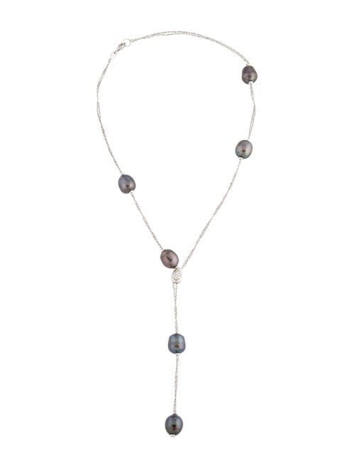 18K Diamond & Pearl Necklace white