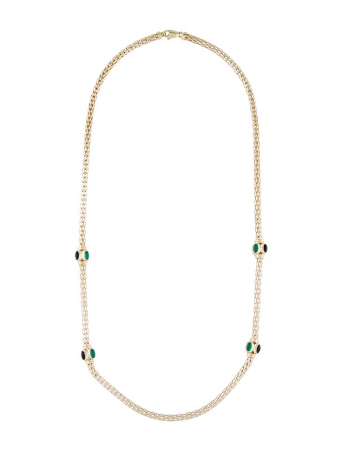14K Multistone Chain Necklace yellow