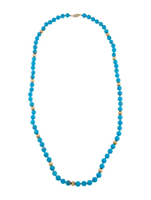 Necklace 14K Turquoise Bead Station Necklace Turqu