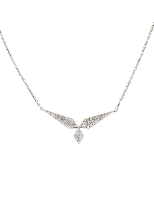 lace 14K Diamond Trispoke Pendant Necklace white