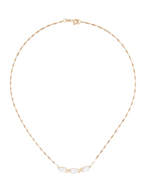 Necklace 14K Aquamarine Pendant Necklace yellow